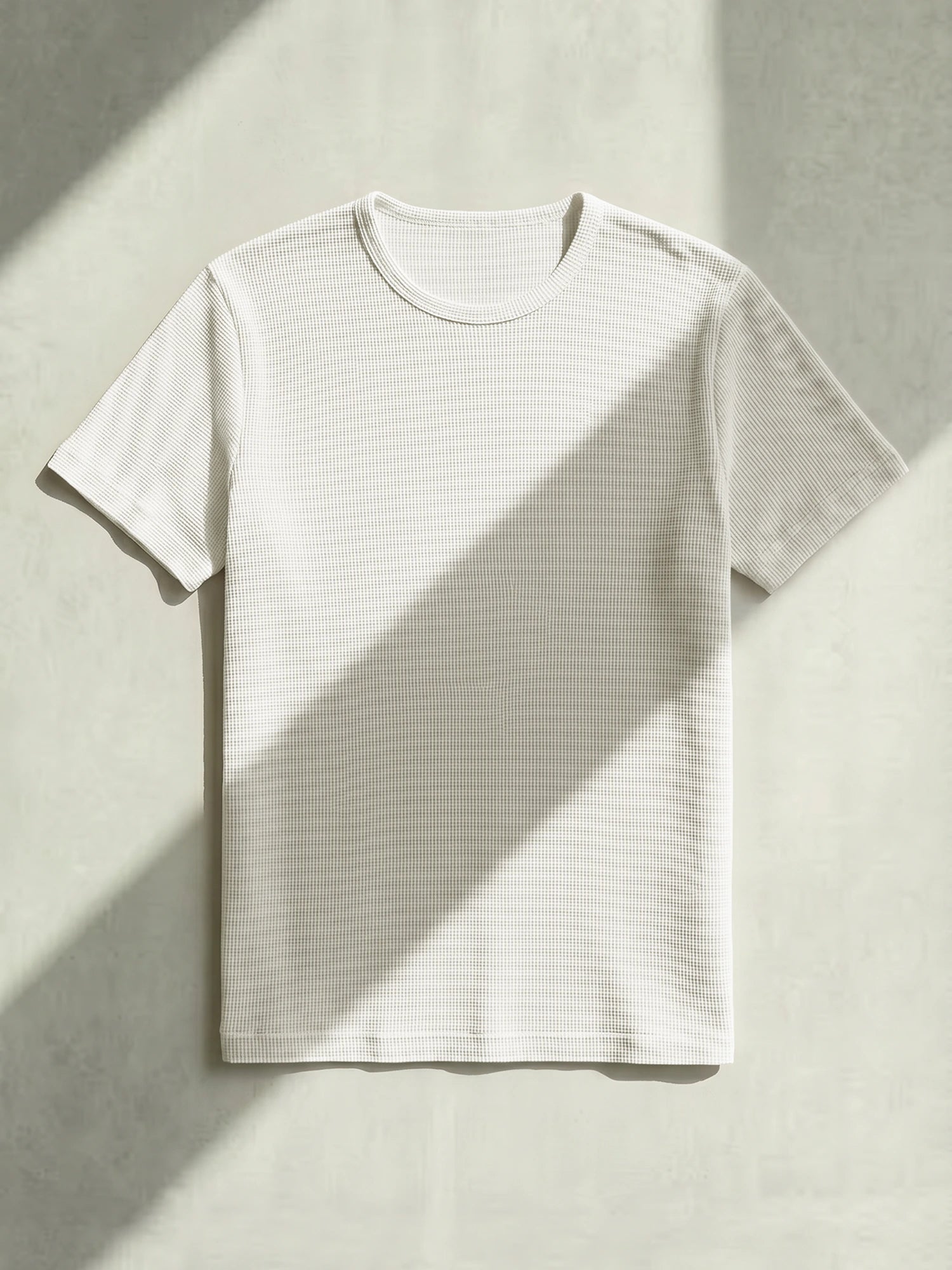 WAFFLE MERINO T-SHIRT Ivoire
