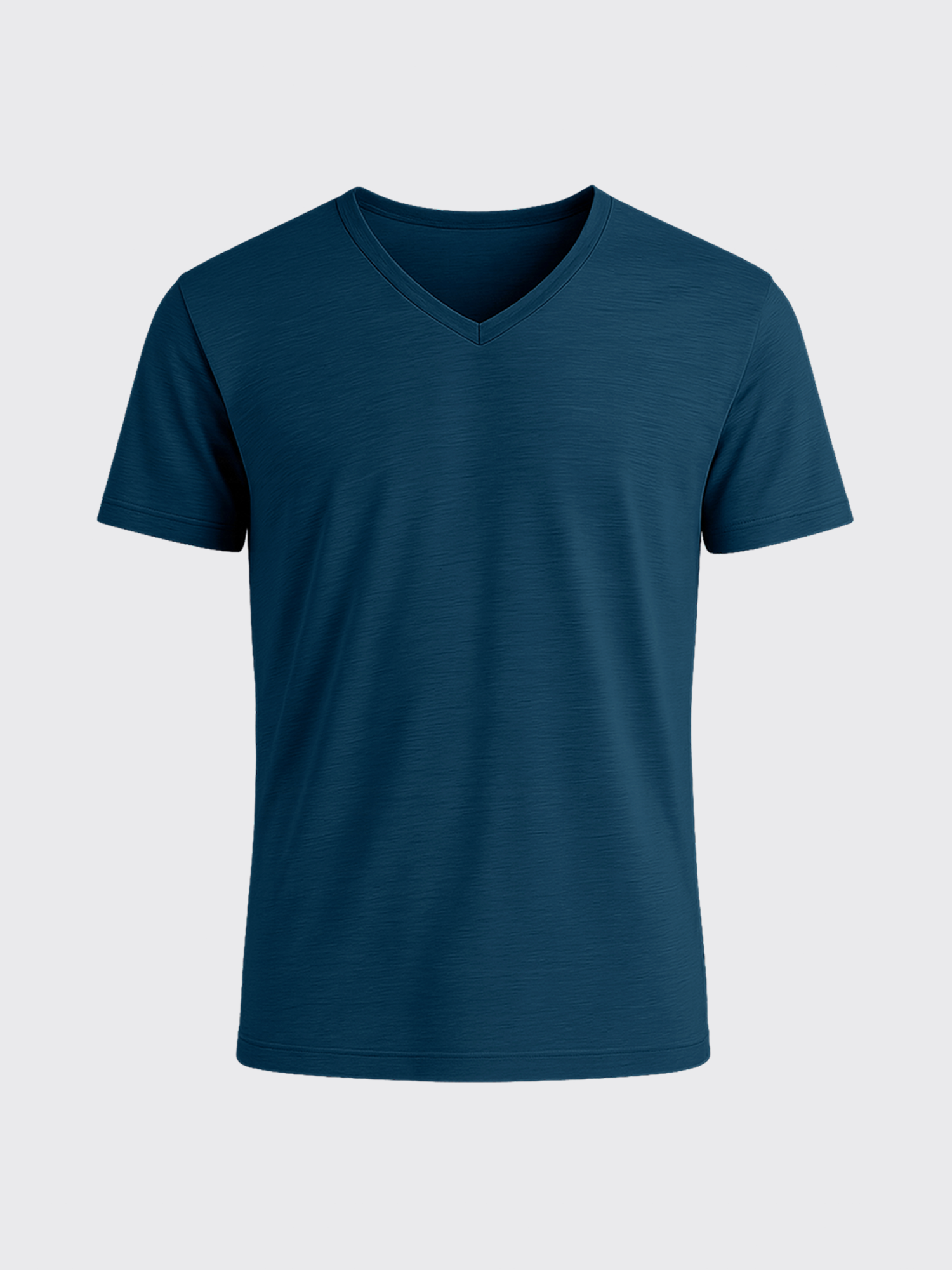 ACTION MERINO V-NECK TEE Bleu Canard