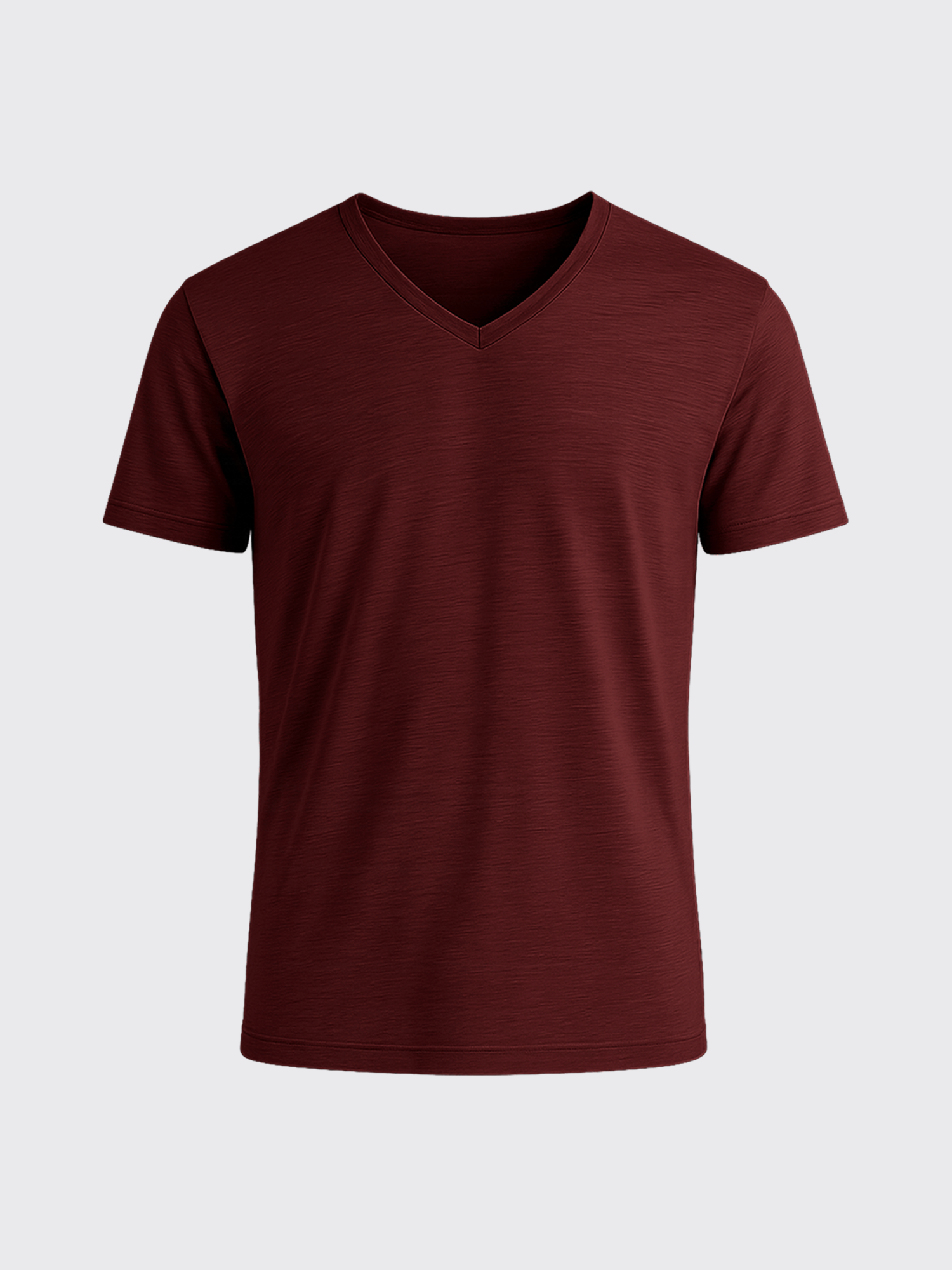ACTION MERINO V-NECK TEE Bordeaux