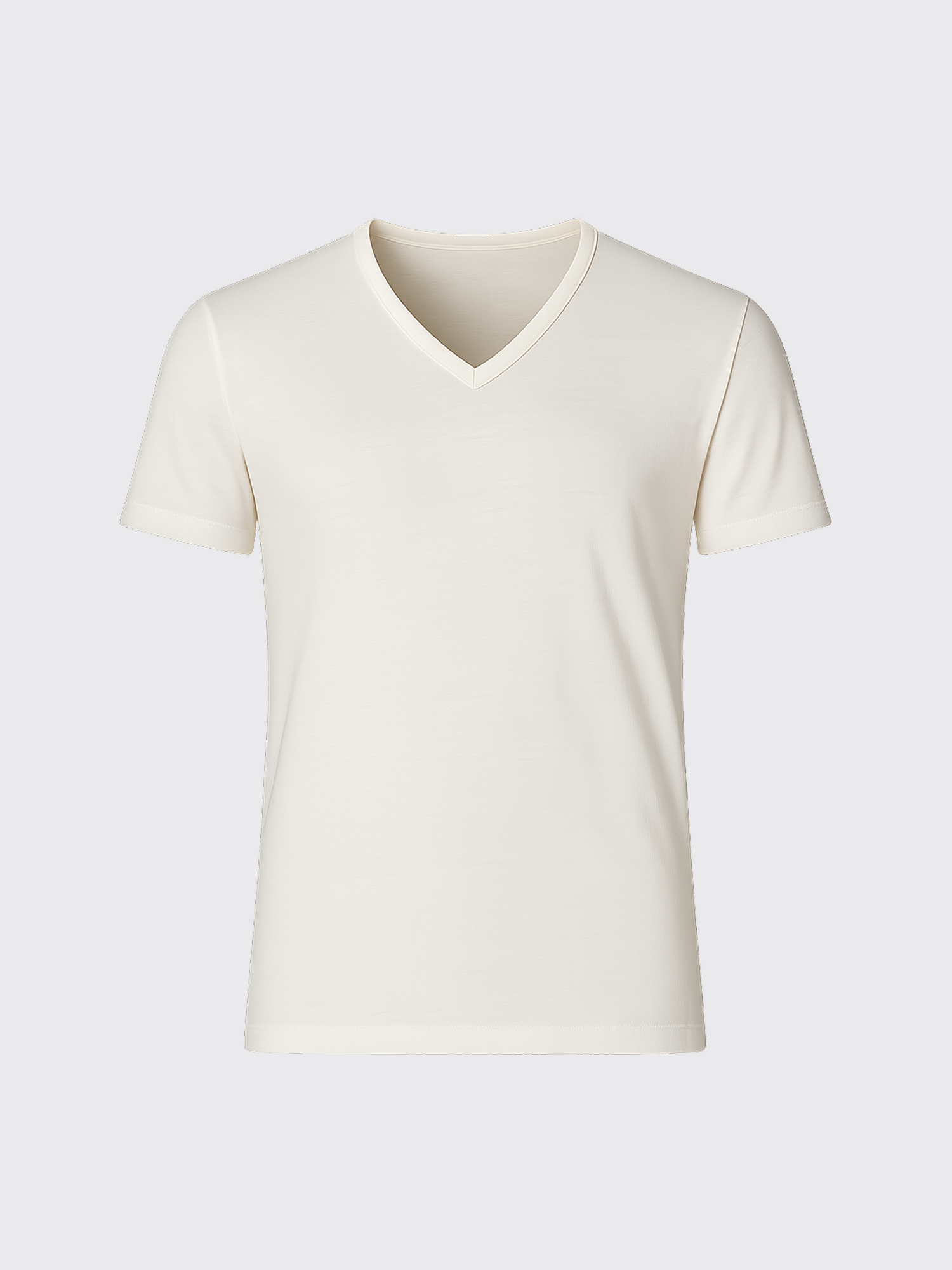 ACTION MERINO V-NECK TEE Ivoire