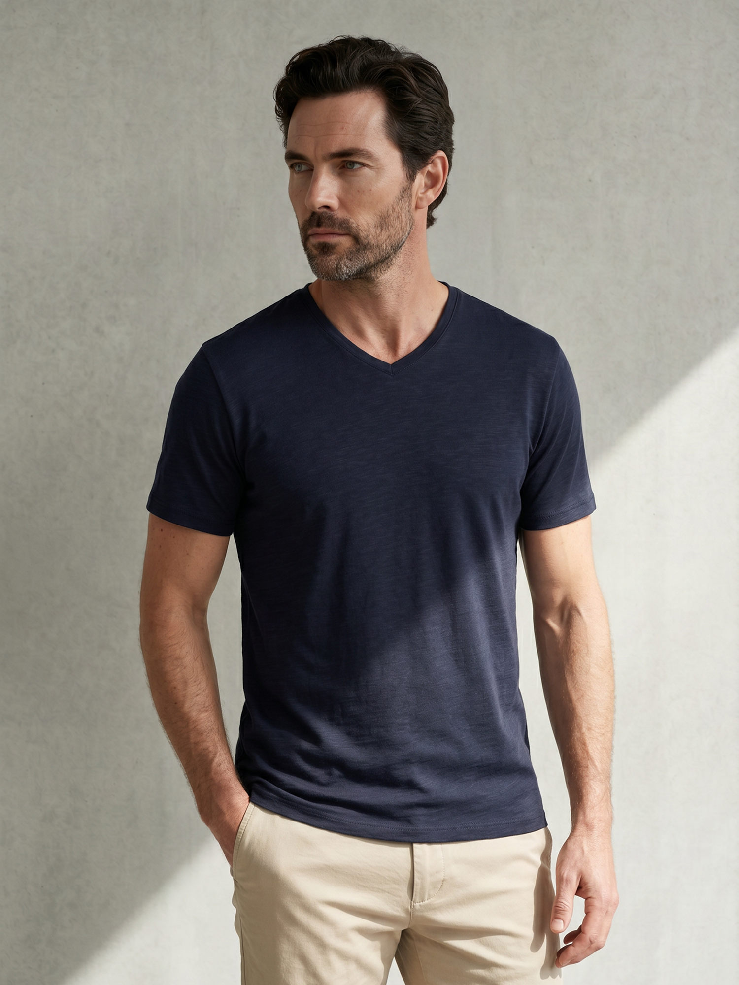 PERFORMANCE MERINO V-NECK Bleu Chic
