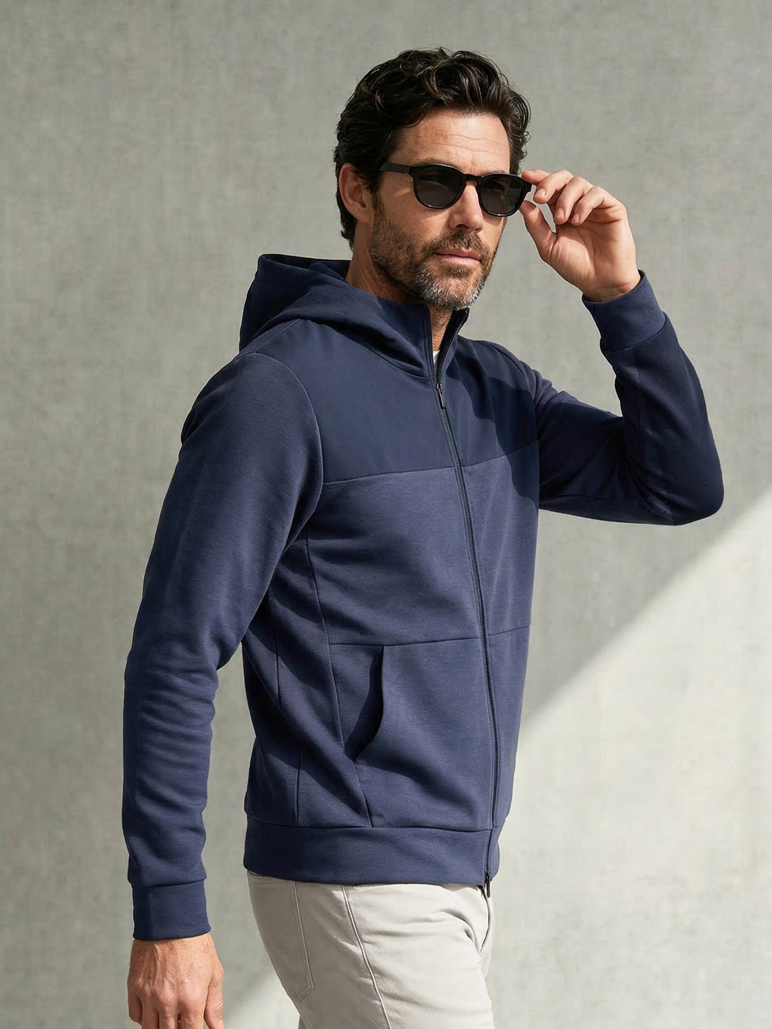 TRAVEL MERINO HOODIE BLEU CHIC