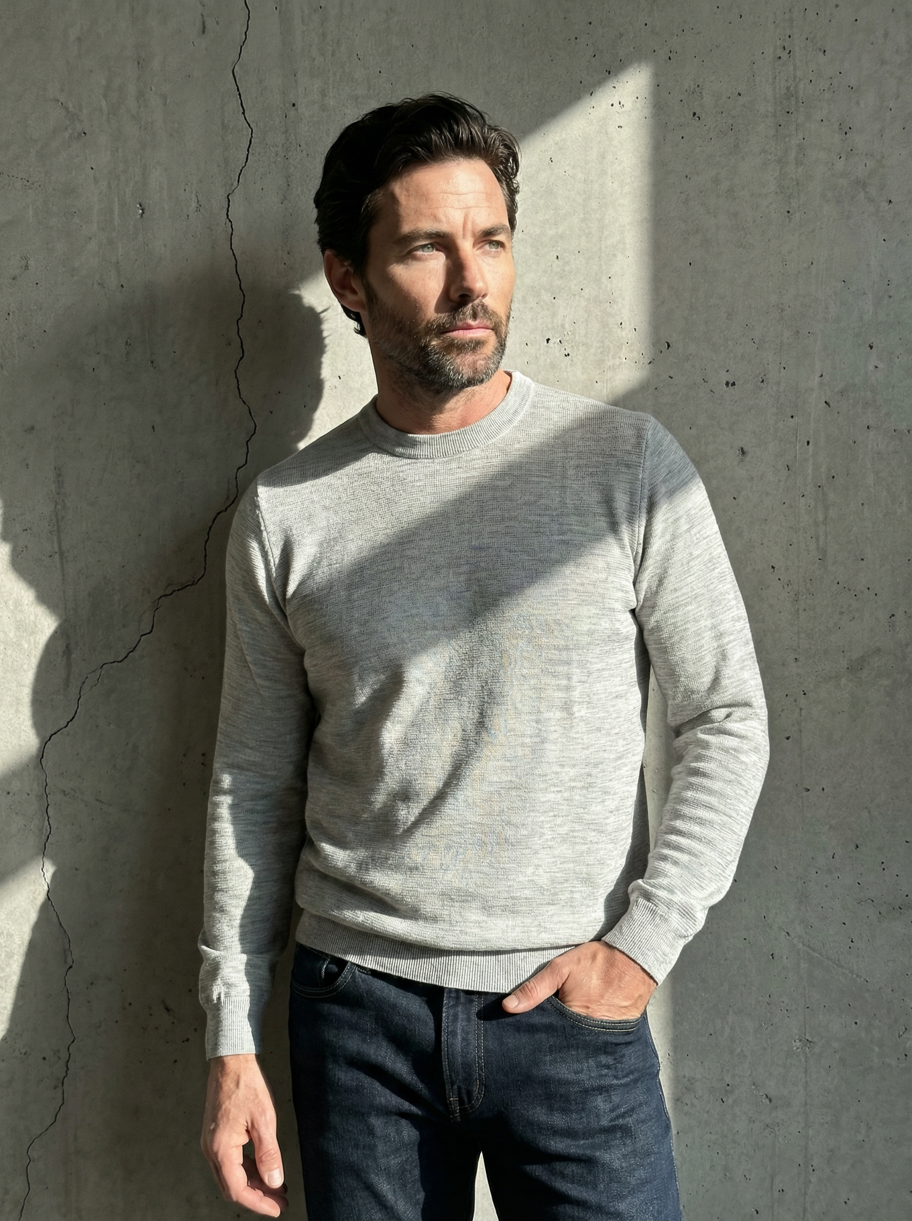 ULTRA MERINO PULLOVER Gris clair