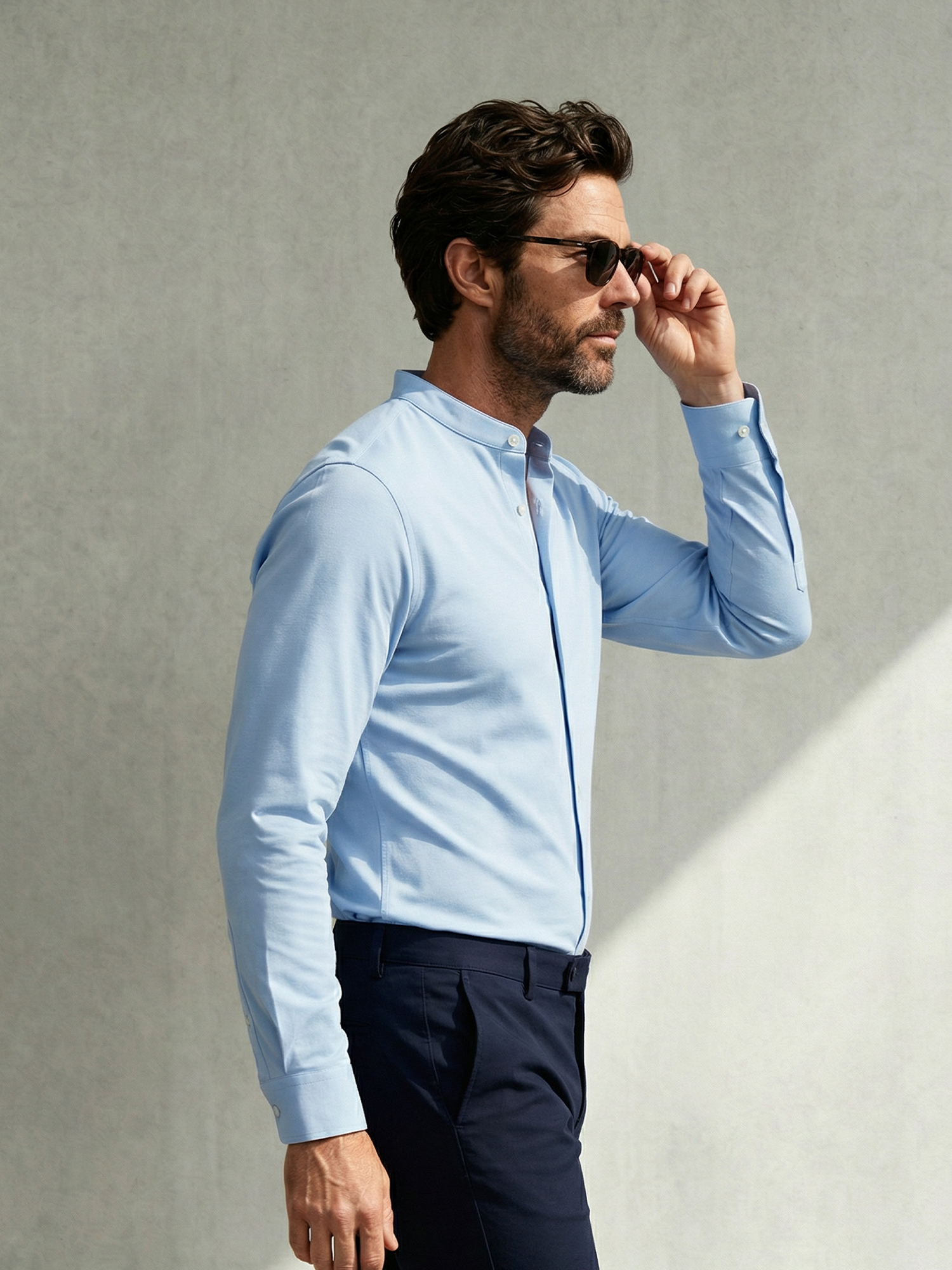 MAO STRETCH SHIRT Bleu ciel