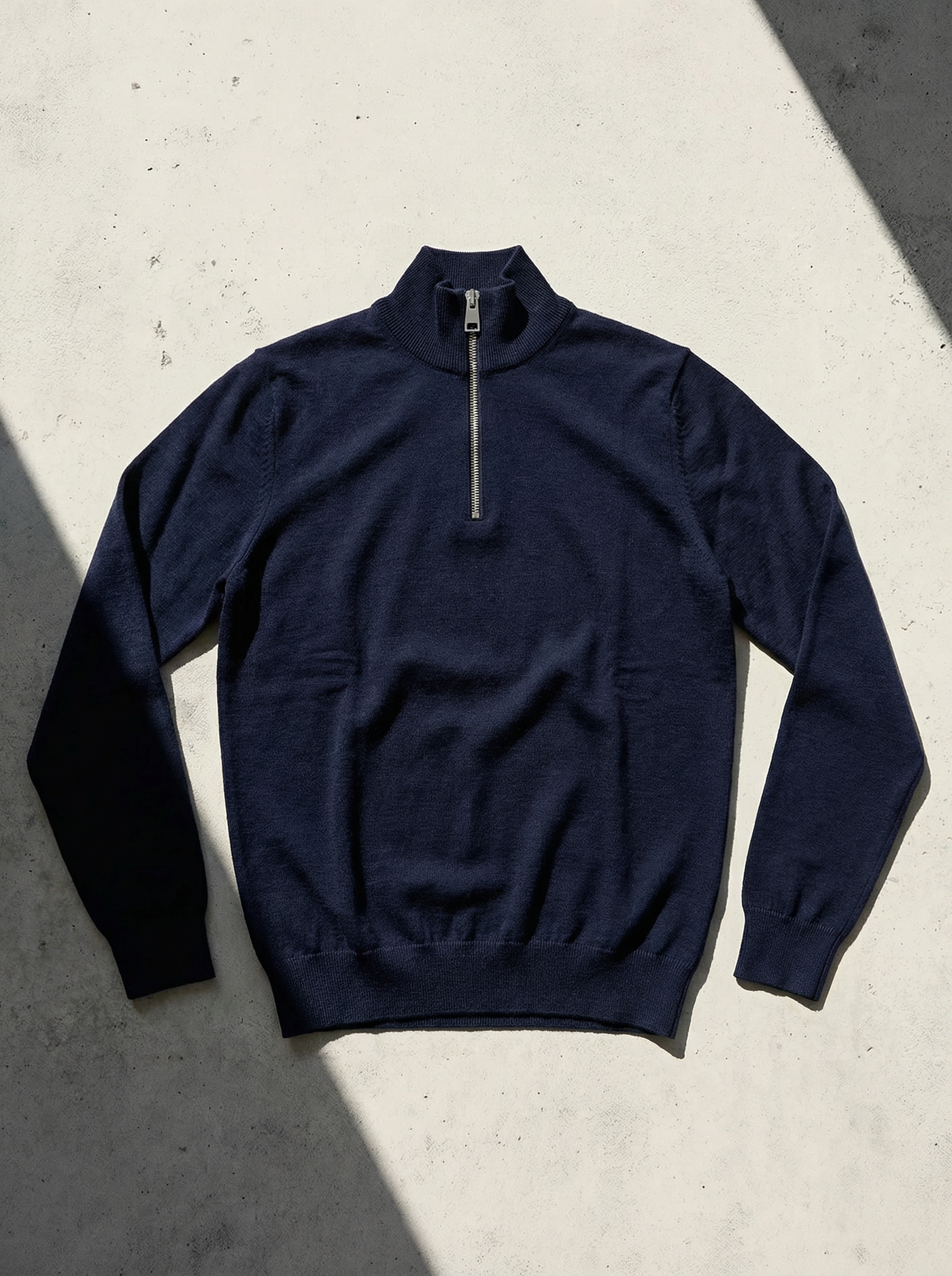 ULTRA MERINO ZIP PULLOVER Bleu Chic
