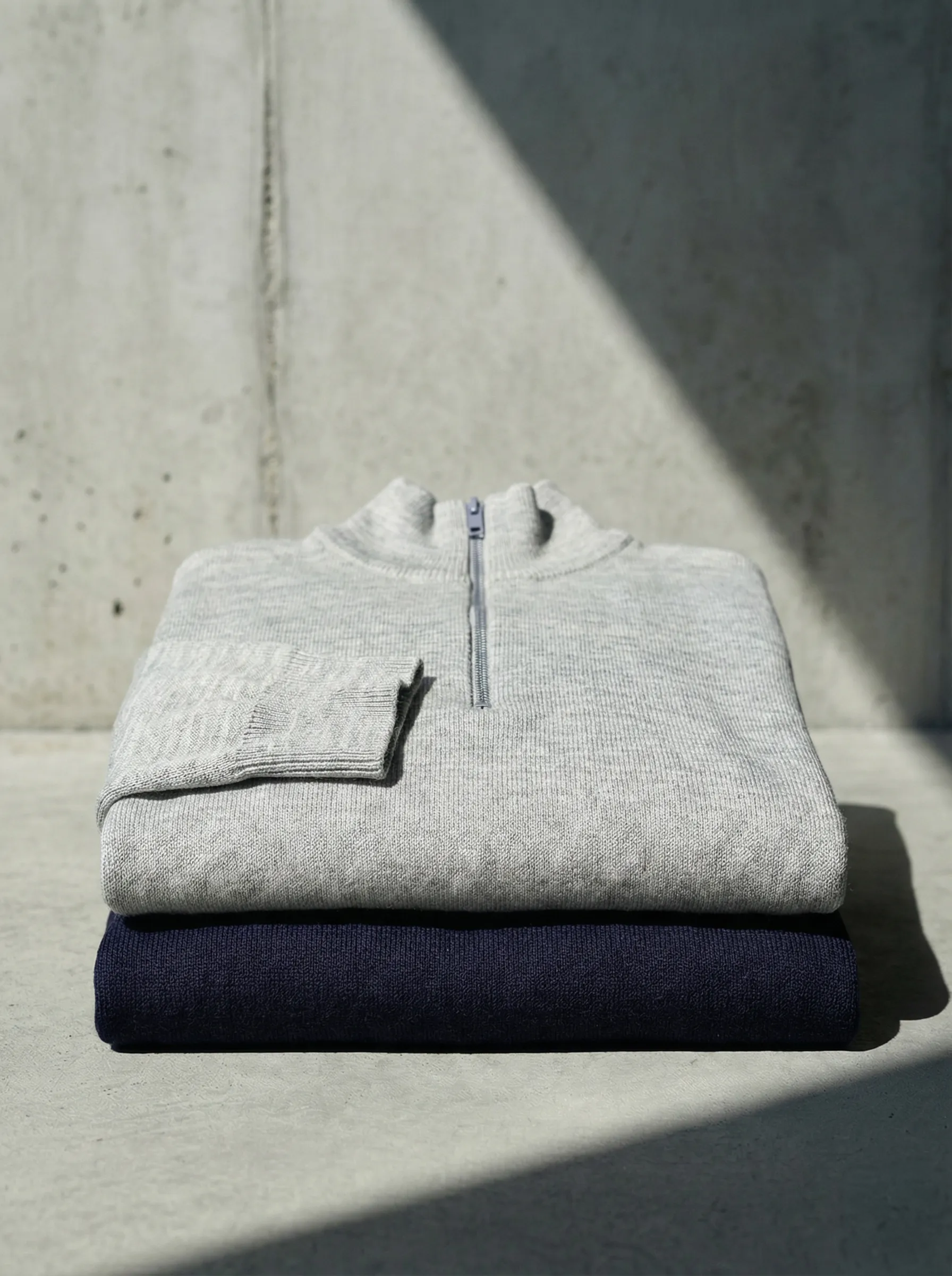ULTRA MERINO ZIP PULLOVER Bleu Chic