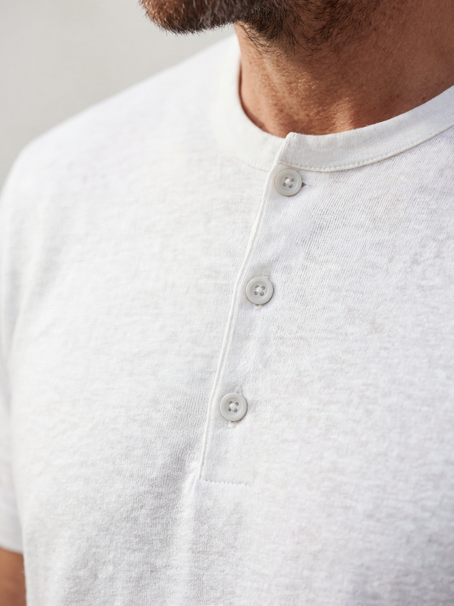 DRY HEMP HENLEY Blanc