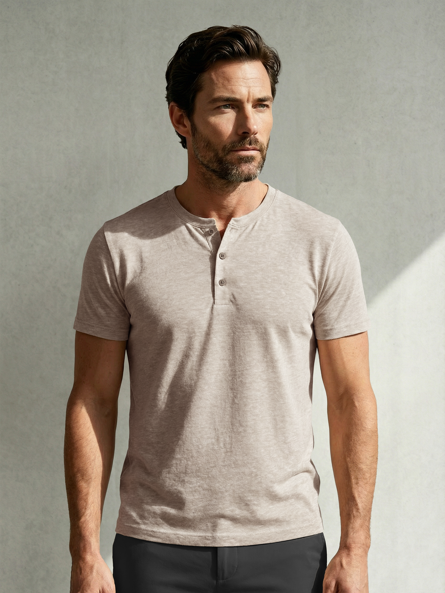 DRY HEMP HENLEY Sable