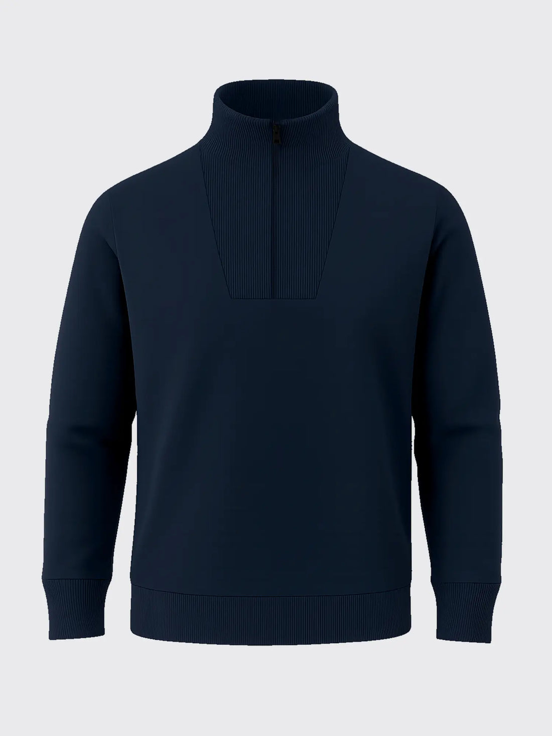 ESSENTIAL MERINO ZIP SWEATER Bleu Chic