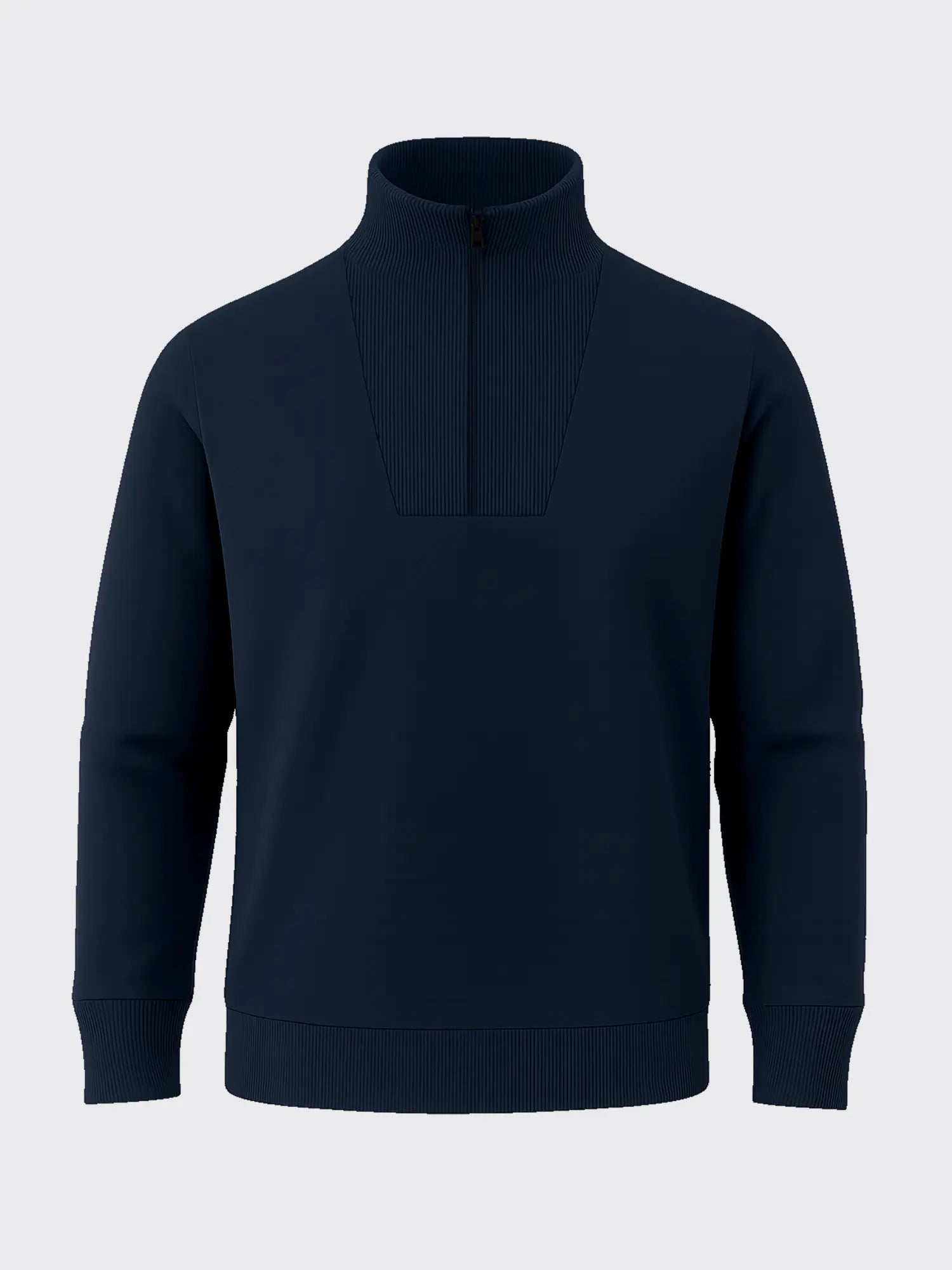 ESSENTIAL MERINO ZIP SWEATER Bleu Chic
