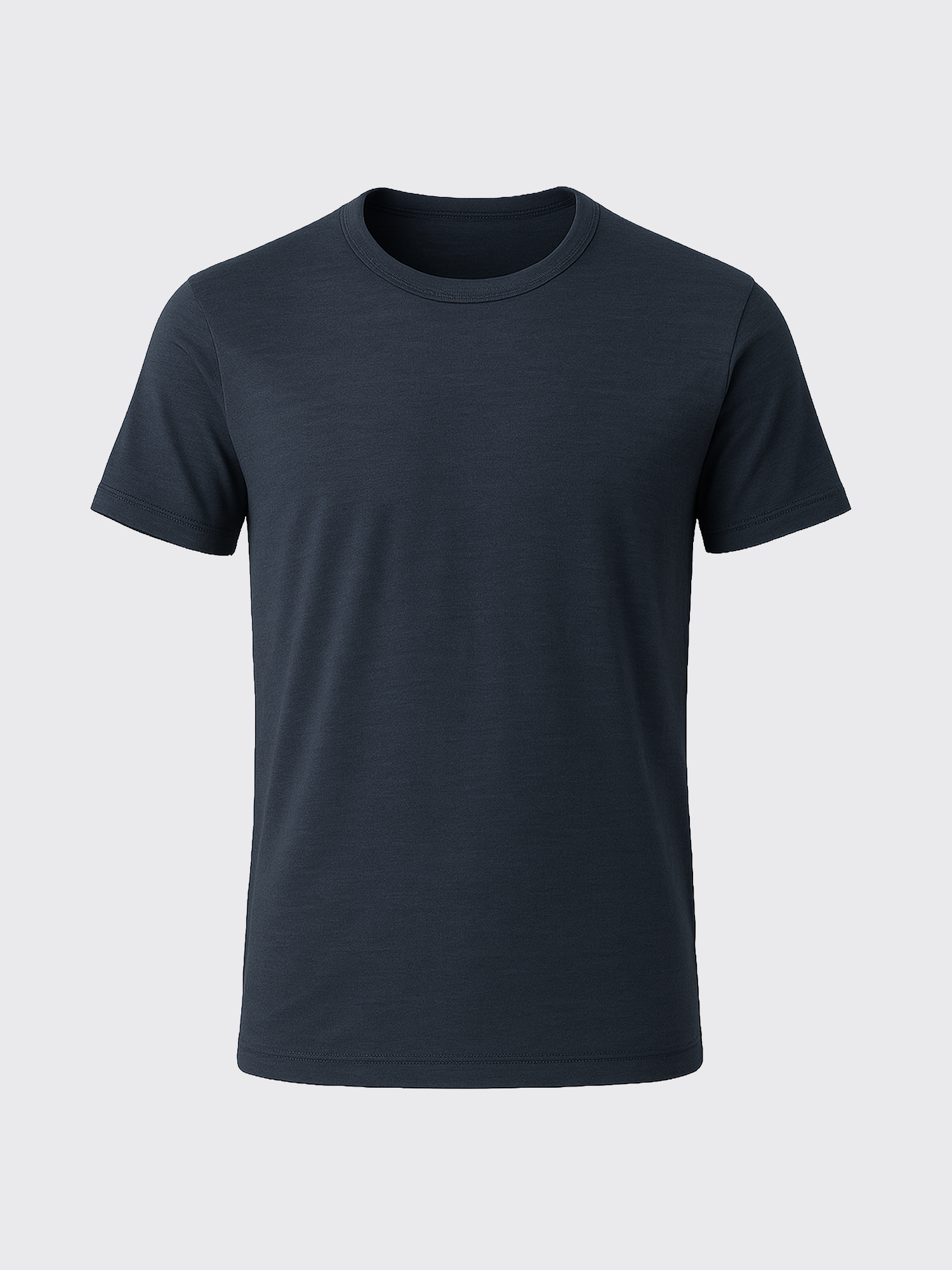 main out PURE MERINO T-SHIRT Bleu gris