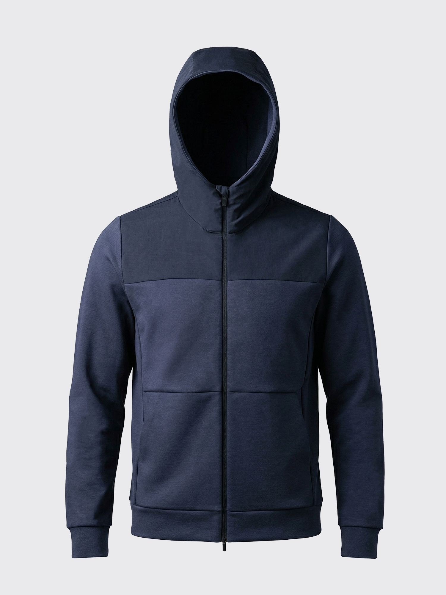 main out TRAVEL MERINO HOODIE BLEU CHIC