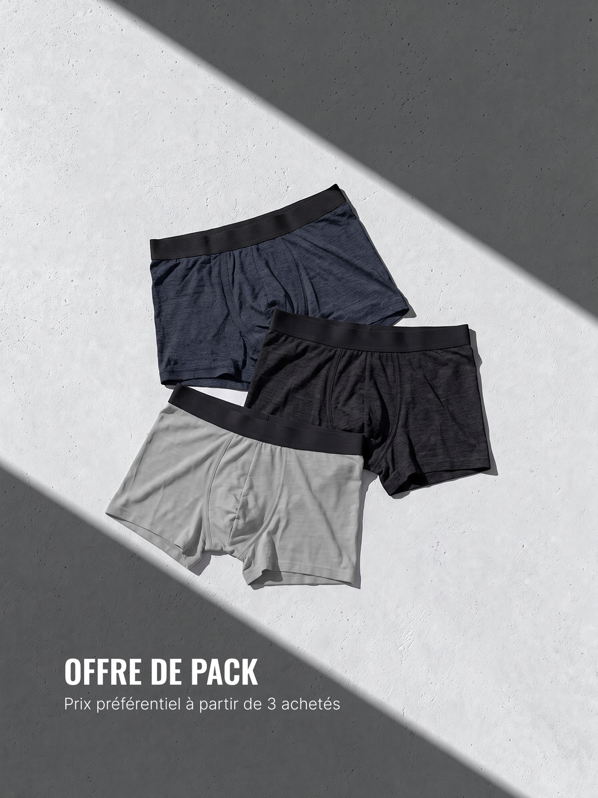 PERFORMANCE MERINO BOXER Gris clair