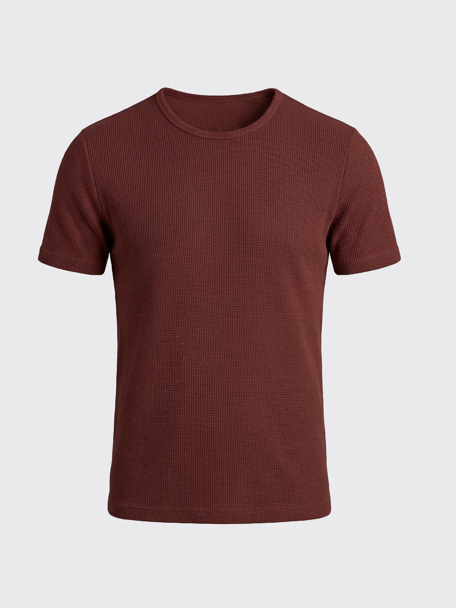 main out WAFFLE MERINO T-SHIRT Bordeaux