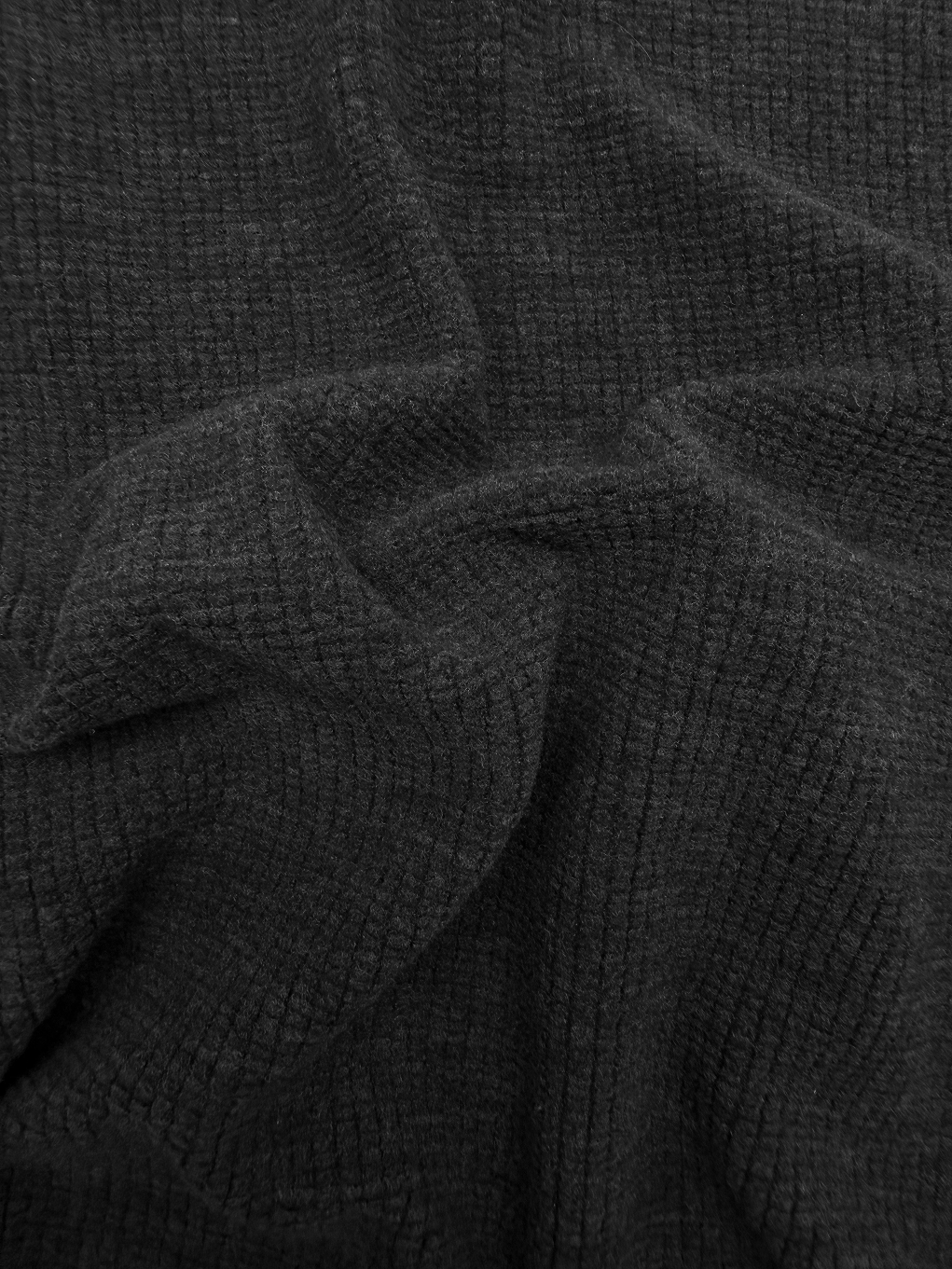 WAFFLE MERINO FLEECE Gris Anthracite