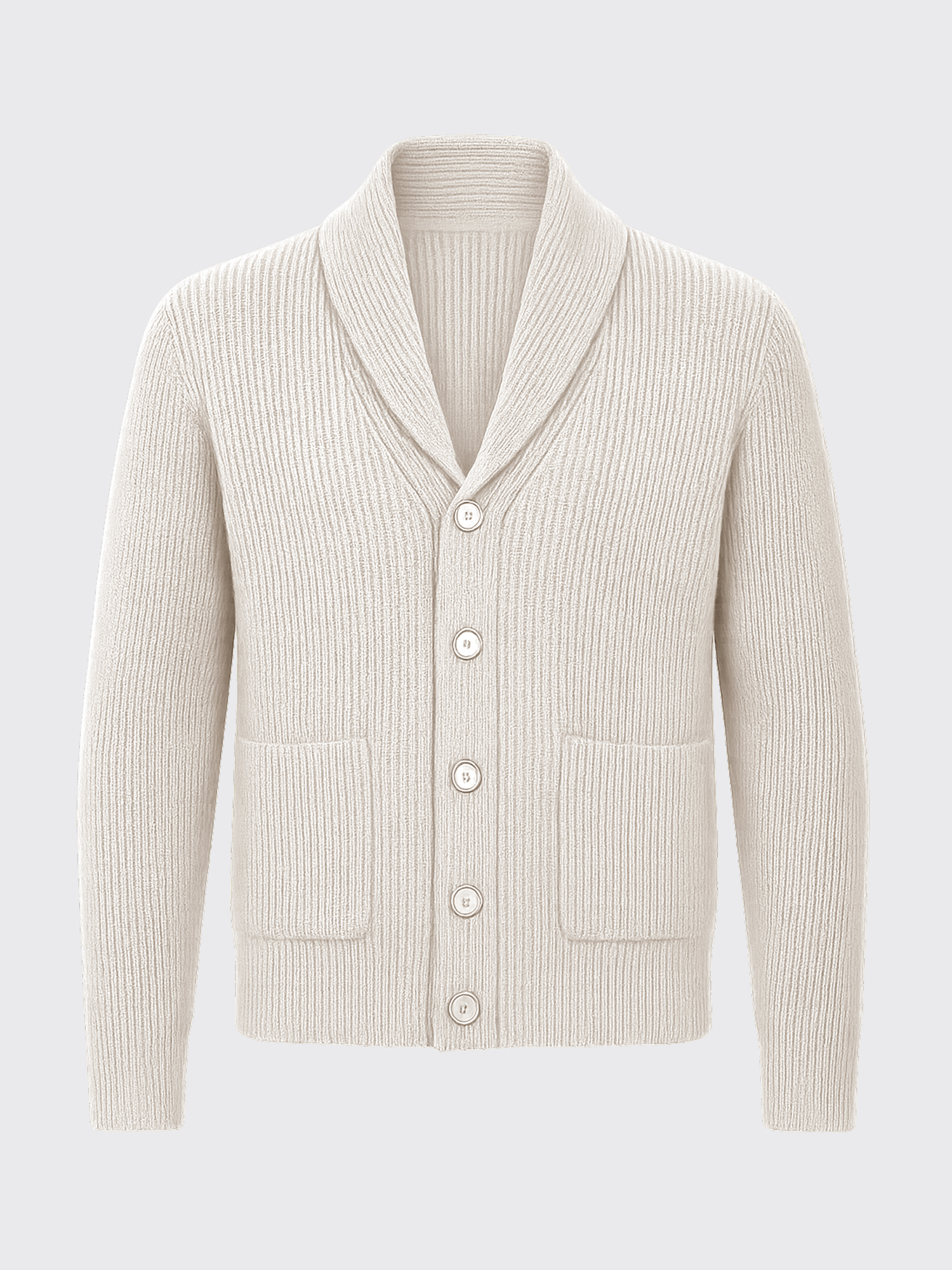 LAMBSWOOL CARDIGAN Gris Clair
