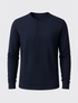 PERFORMANCE MERINO LONG SLEEVES HENLEY Bleu Chic