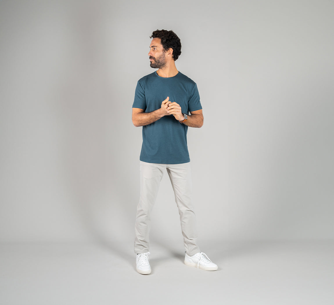 ACTION MERINO T-SHIRT Bleu Pétrole