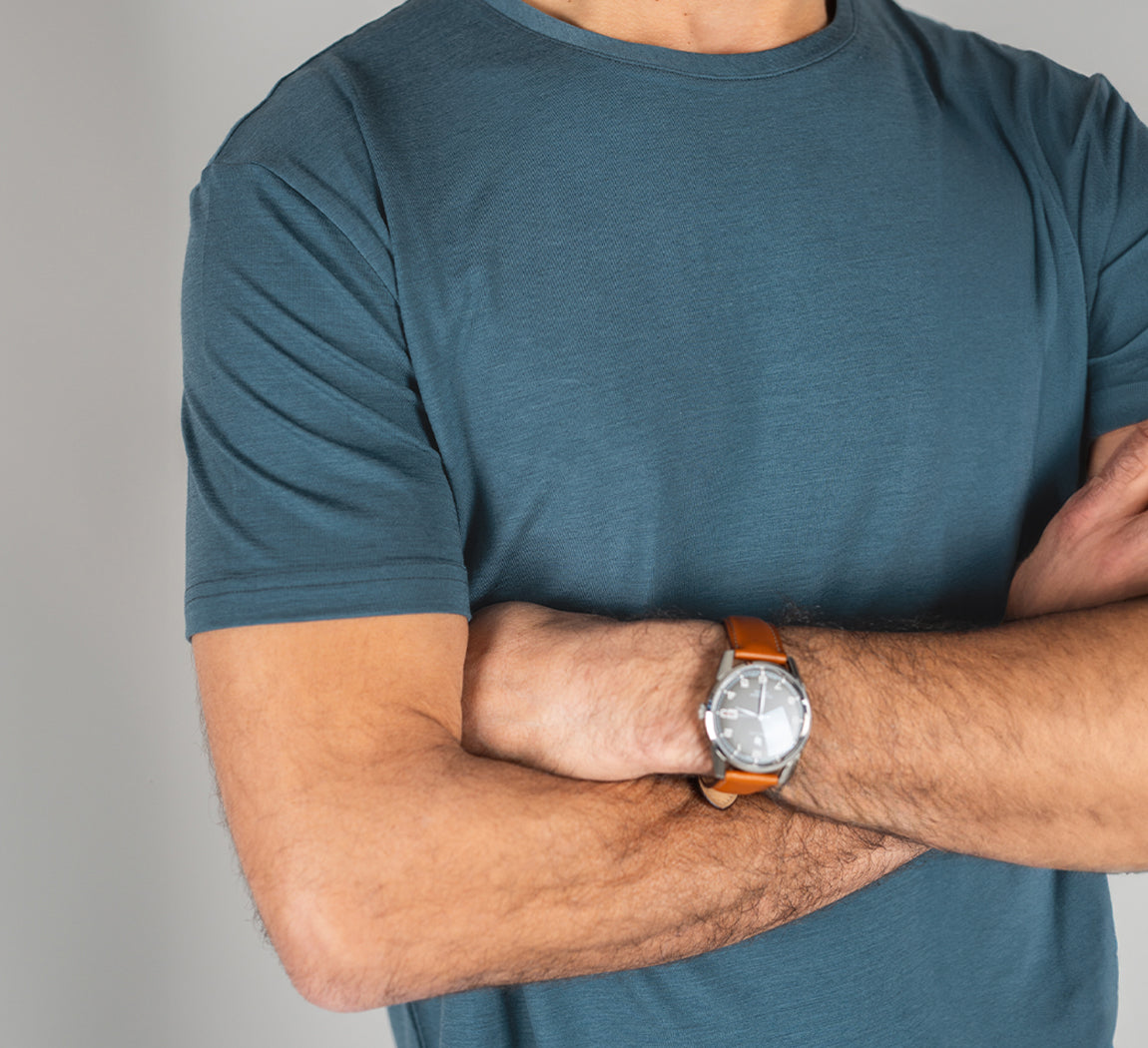 ACTION MERINO T-SHIRT Bleu Pétrole
