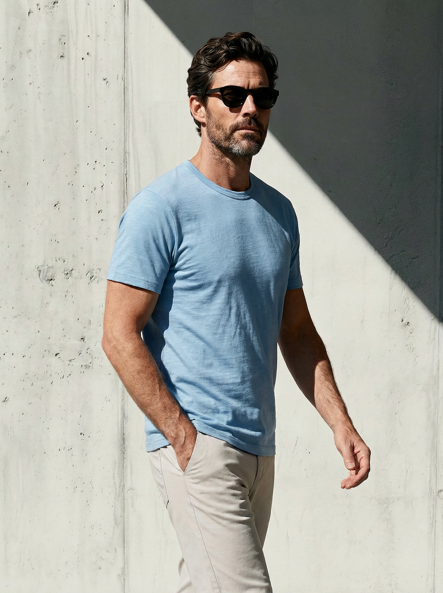 PURE MERINO T-SHIRT Bleu ciel