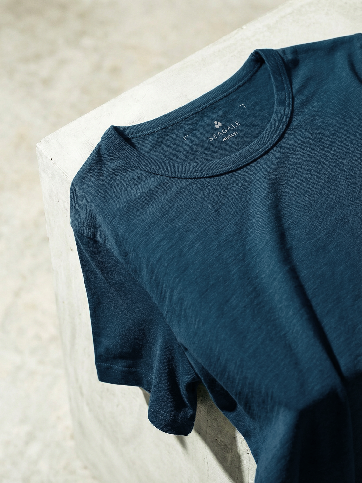 PURE MERINO T-SHIRT Bleu pétrole