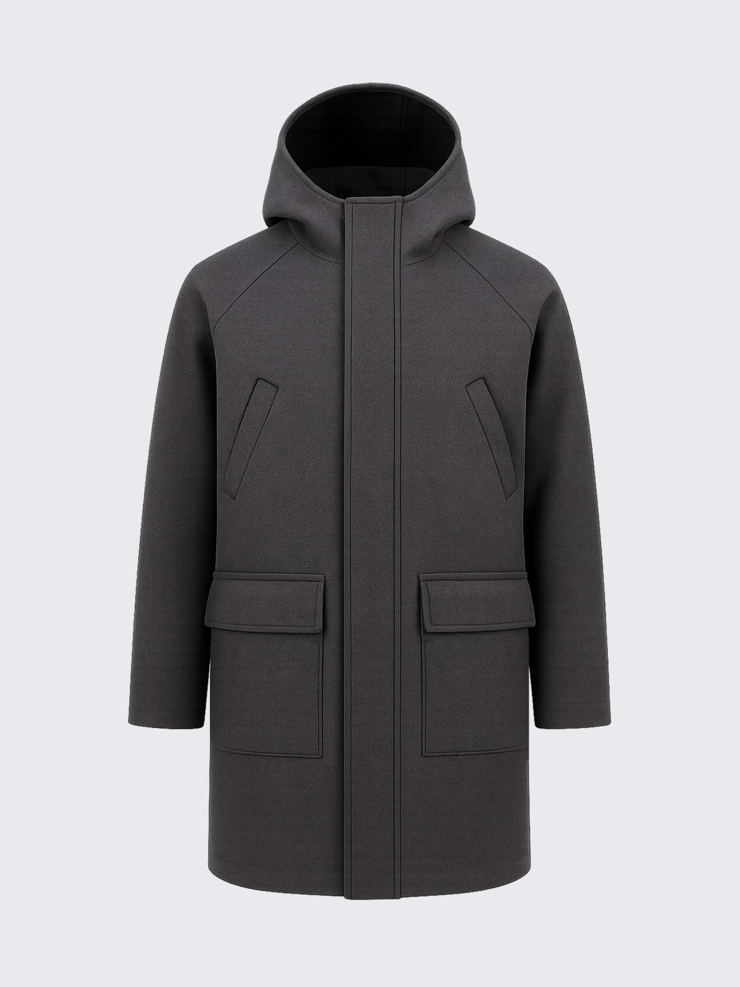 RECYCLED WOOL PARKA Gris Anthracite