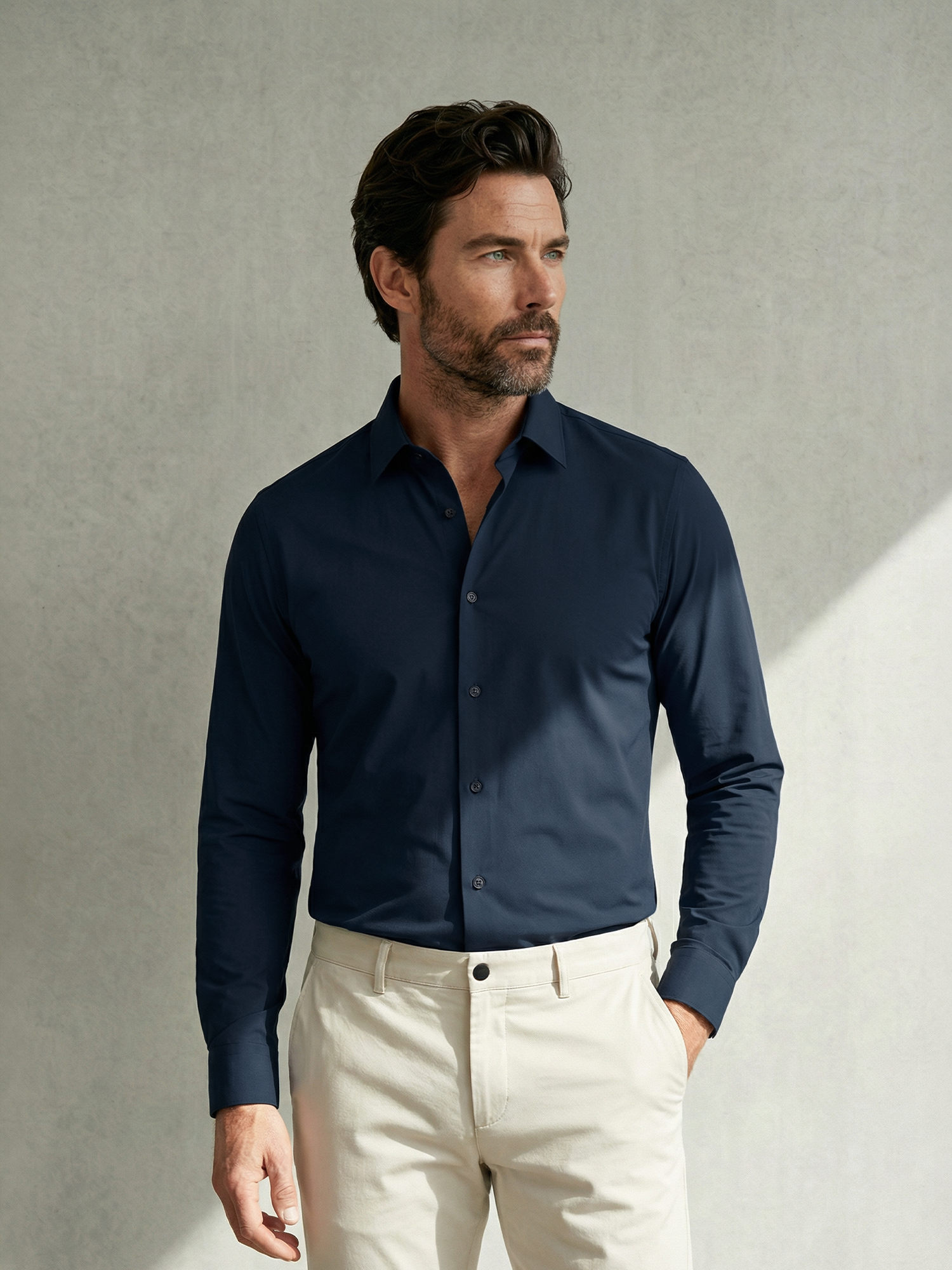 ACTIVE STRETCH SHIRT Bleu chic