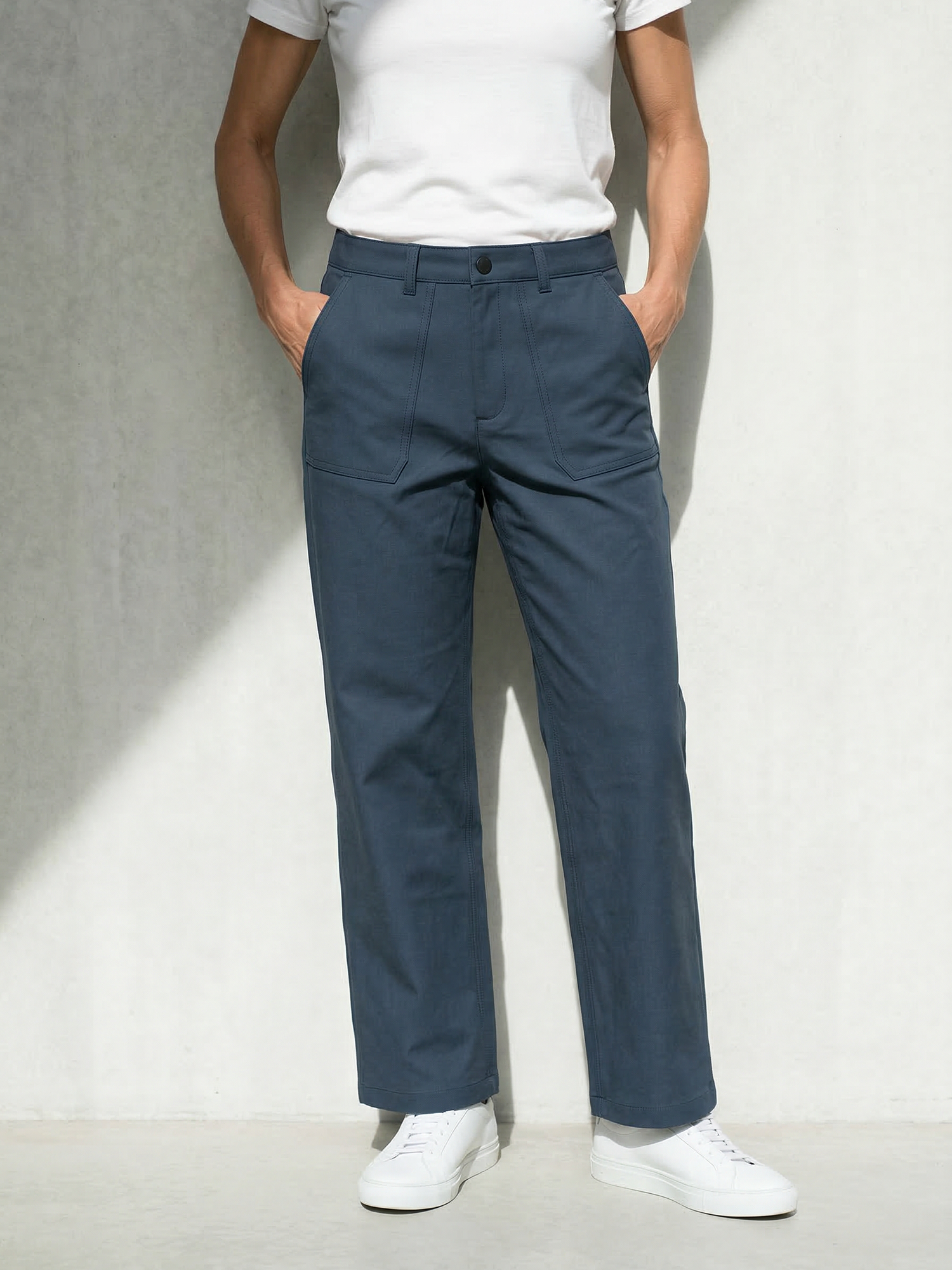 WOMAN CANVAS PANTS Bleu Gris