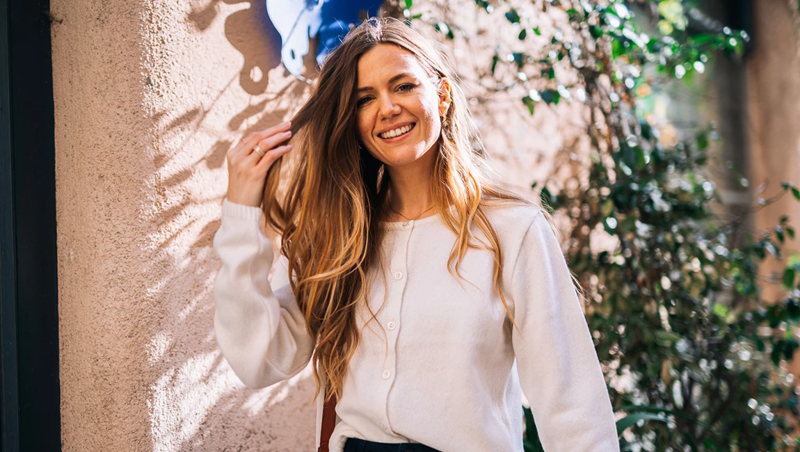 WOMAN LAMBSWOOL CARDIGAN Blanc