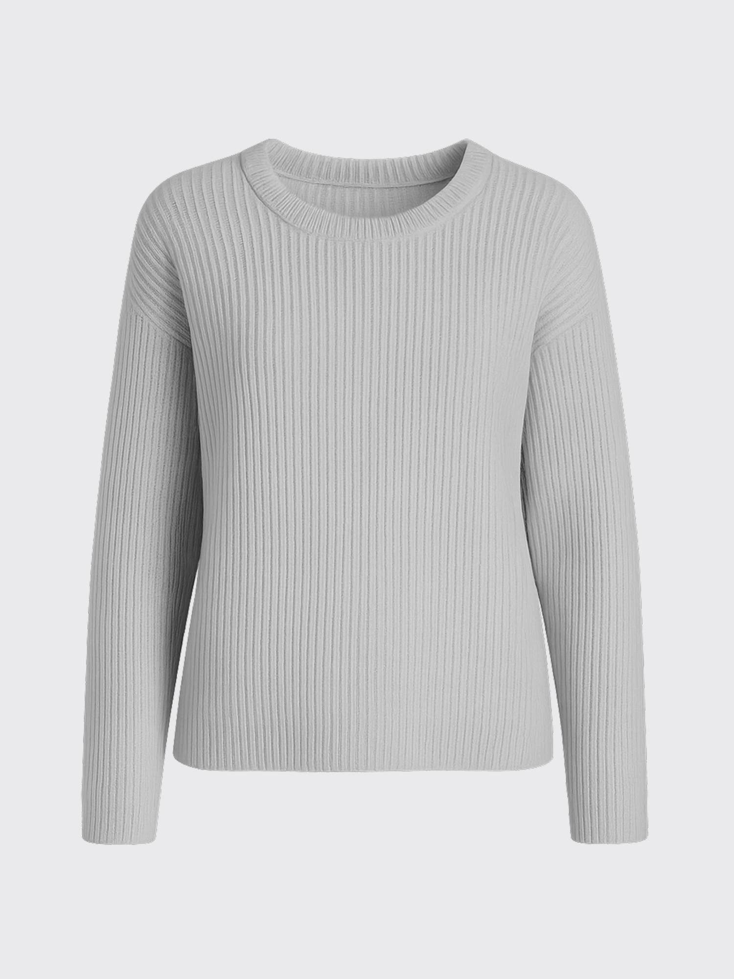 WOMAN LAMBSWOOL PULLOVER Gris Clair