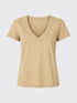 WOMAN MERINO V-NECK T-SHIRT Sable