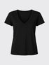 WOMAN MERINO V-NECK T-SHIRT Noir