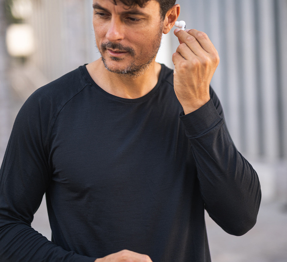 ACTION MERINO RAGLAN LONG SLEEVES Noir