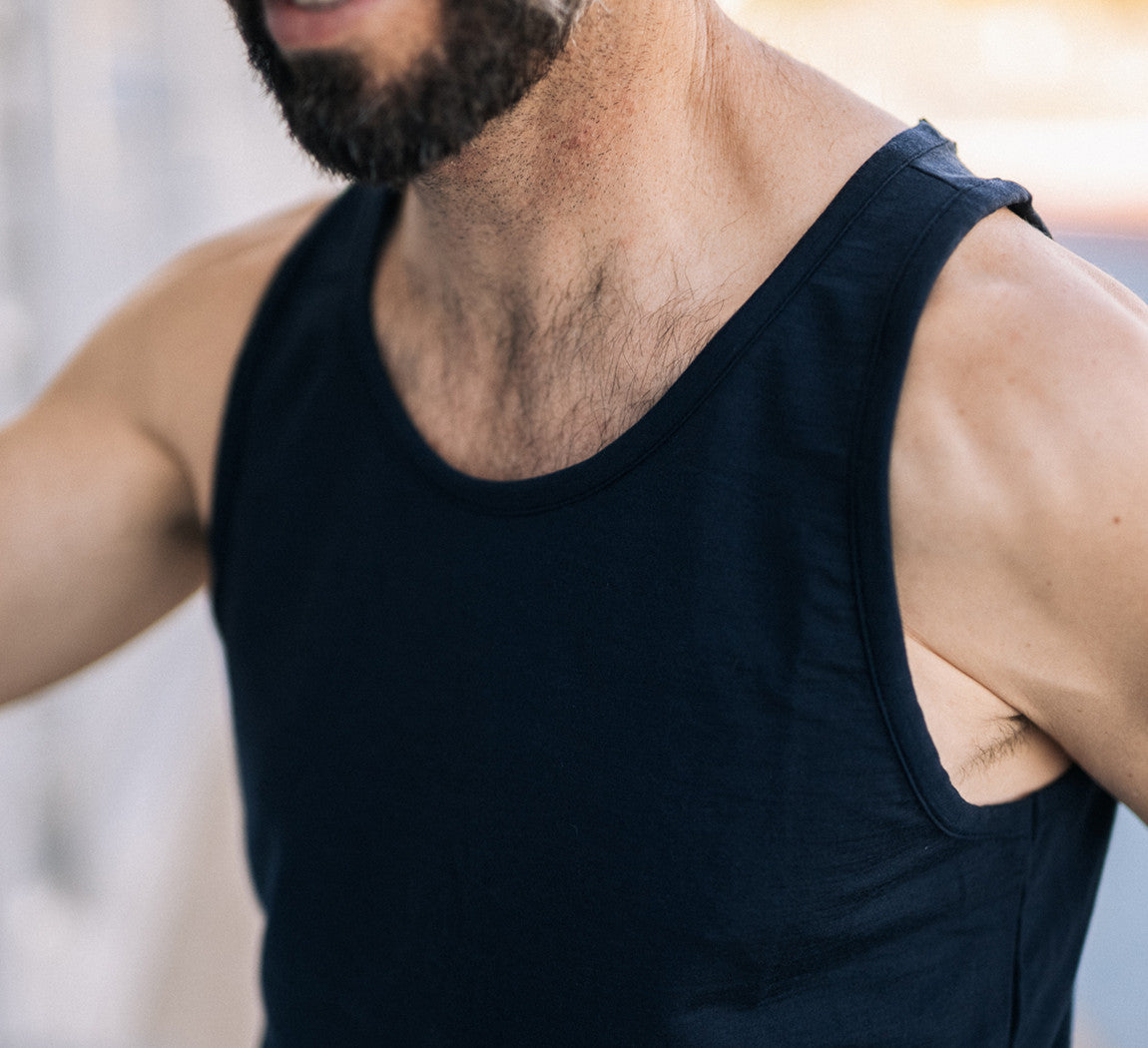 ACTION MERINO TANK Bleu Chic