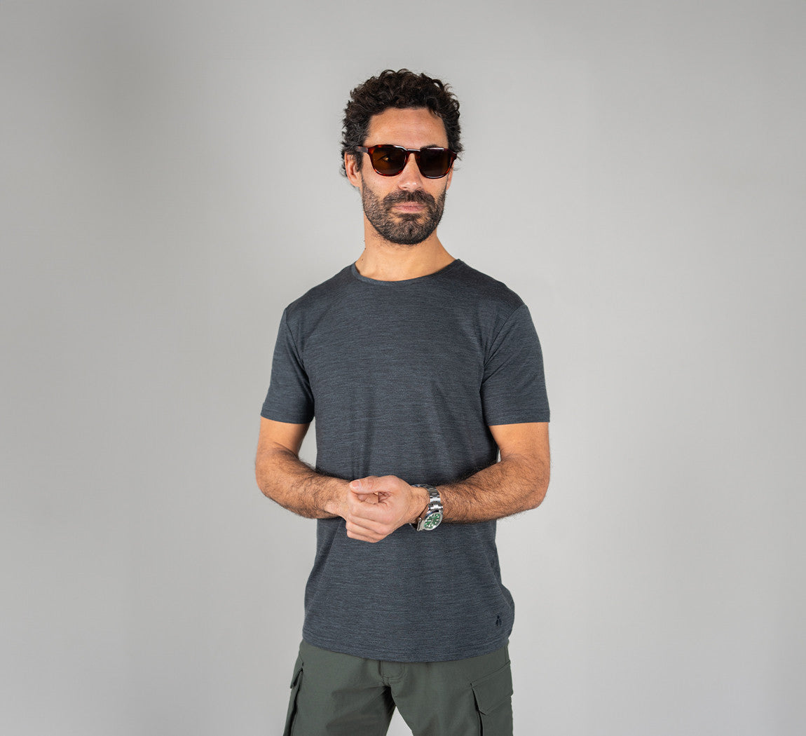 ACTION MERINO T-SHIRT Gris Anthracite