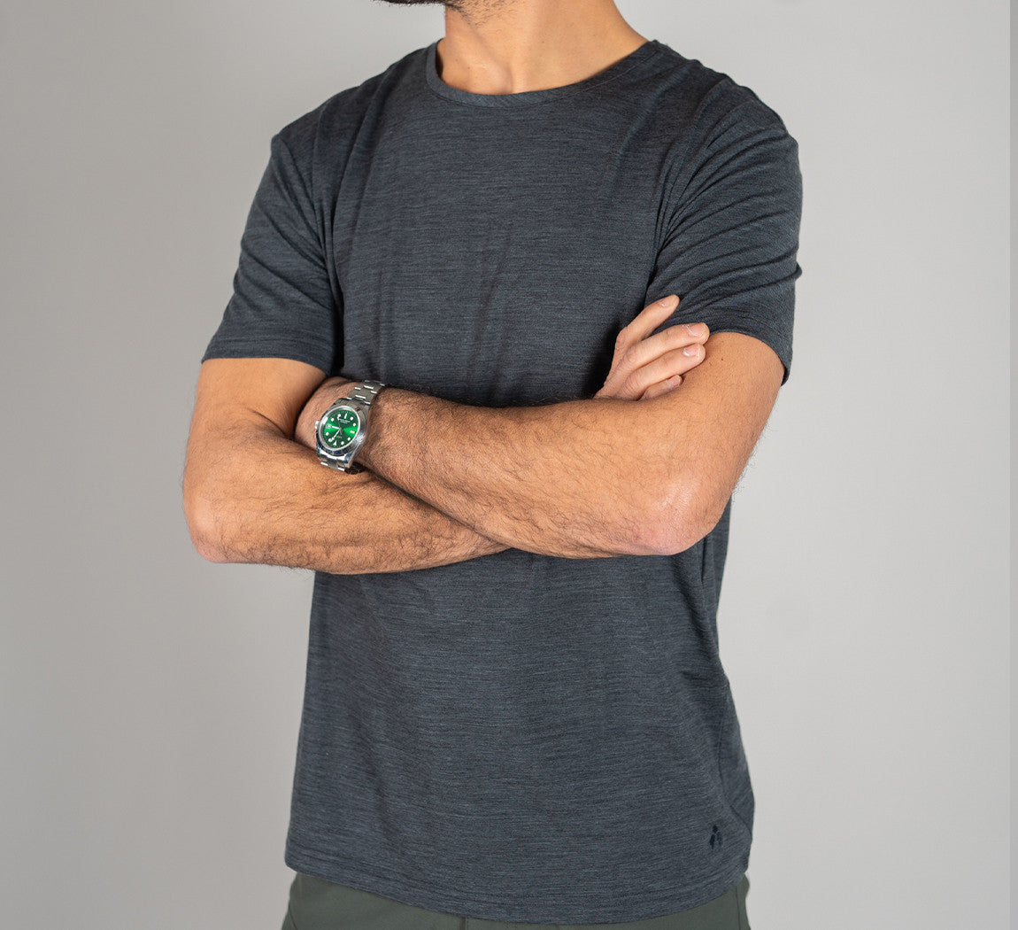 ACTION MERINO T-SHIRT Gris Anthracite