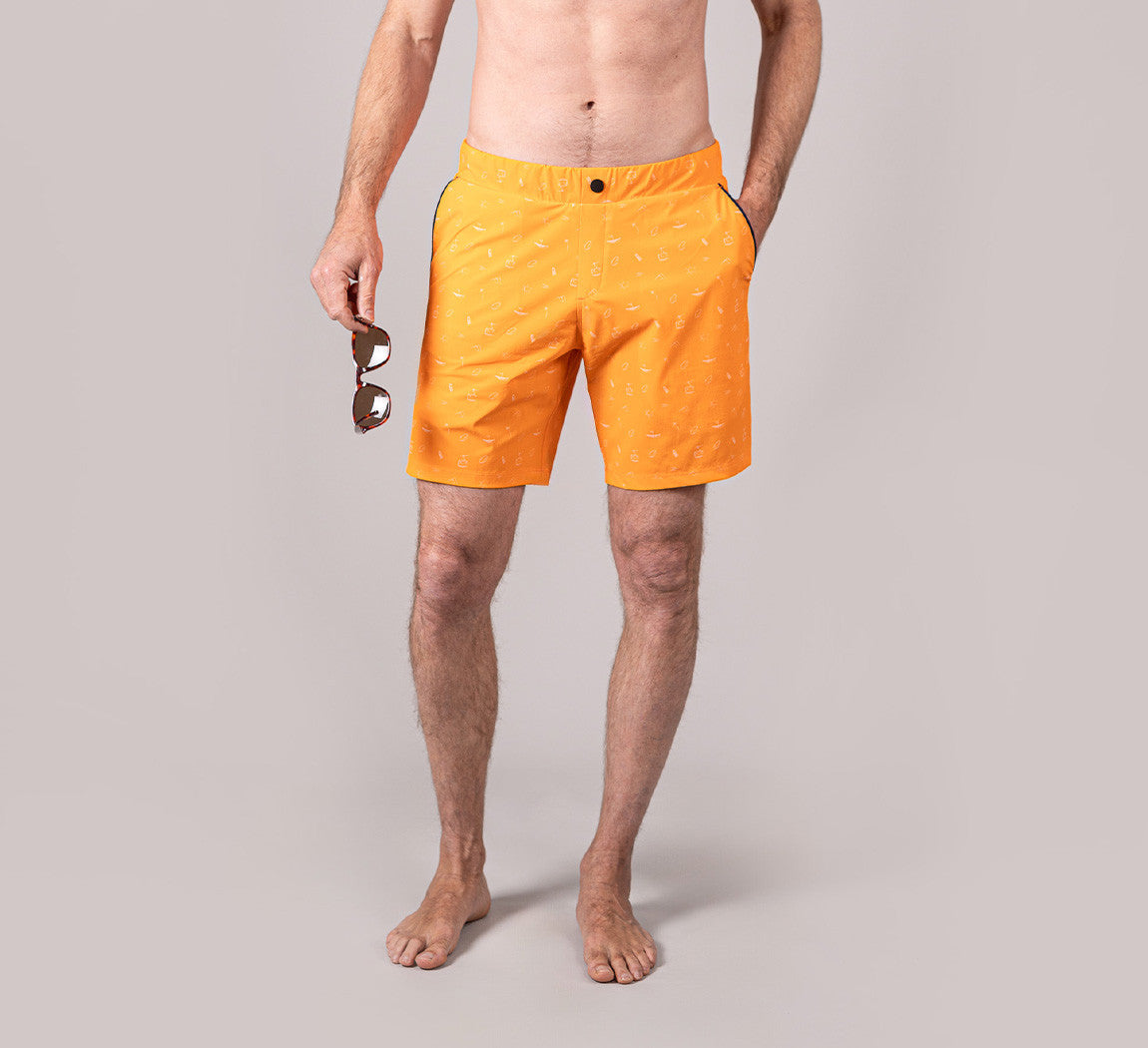 ANNIVERSARY 2-IN-1 SWIMSHORT Orange Tonic