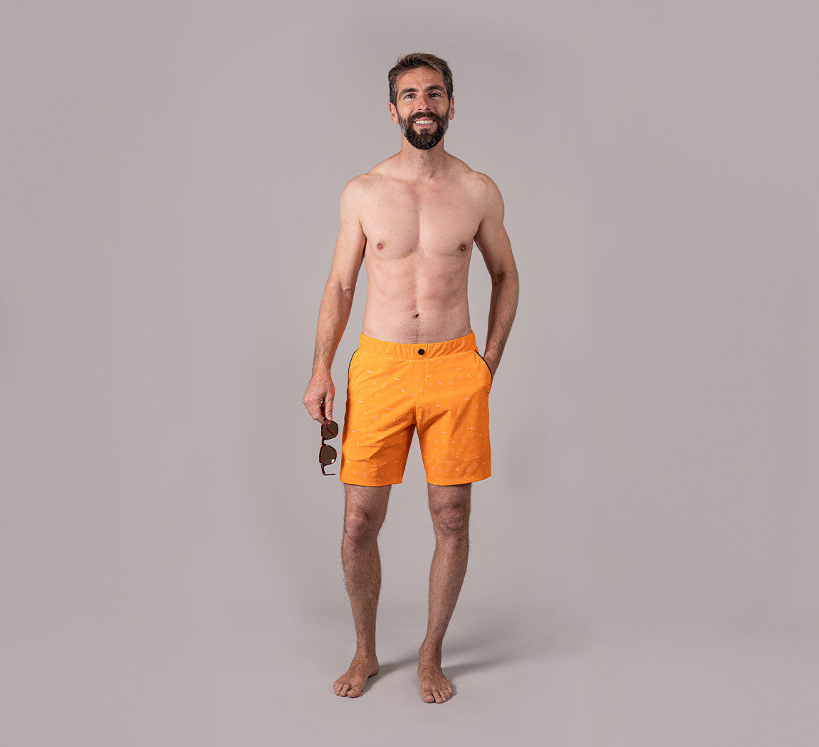 ANNIVERSARY 2-IN-1 SWIMSHORT Orange Tonic