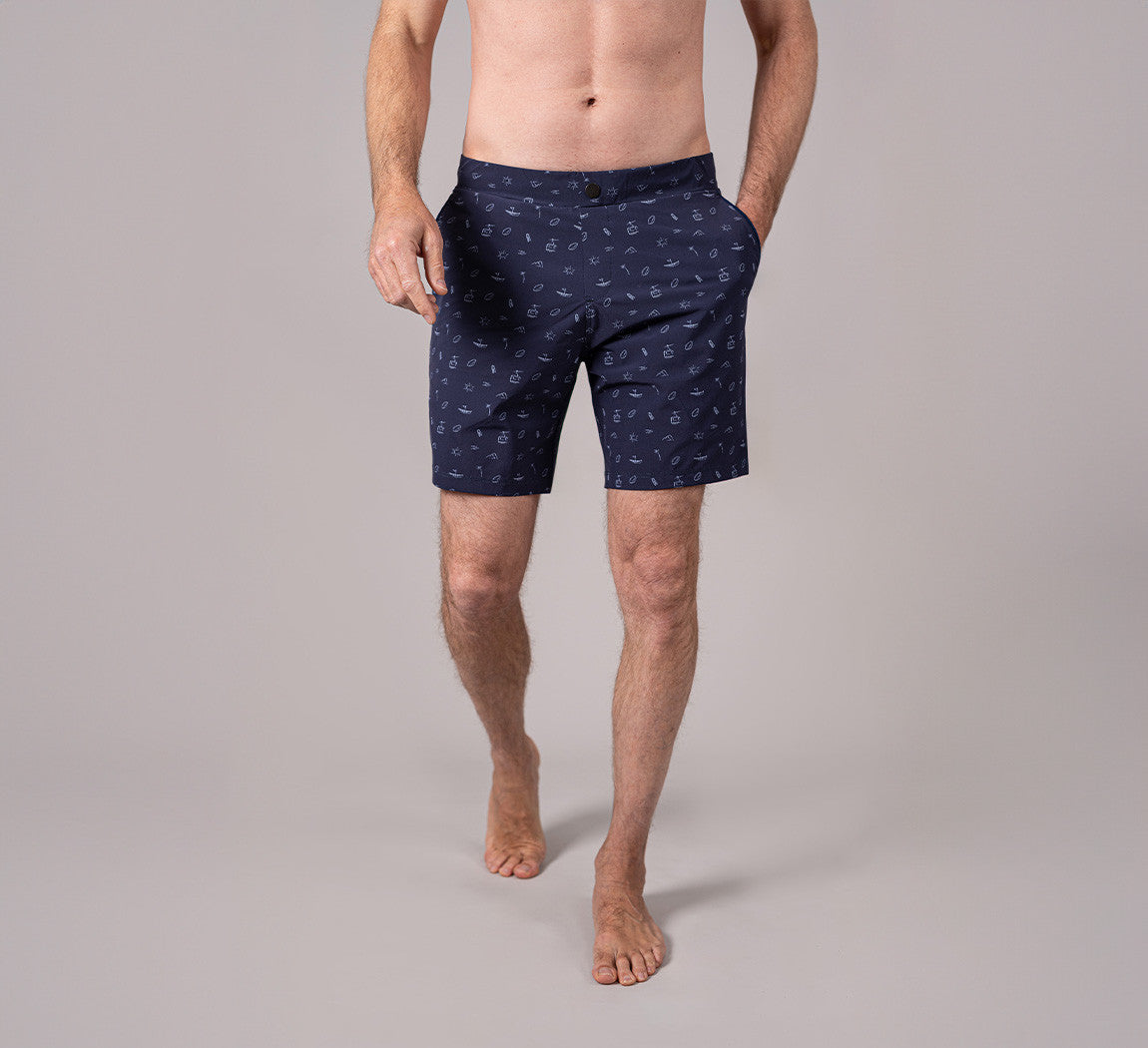 ANNIVERSARY 2-IN-1 SWIMSHORT Bleu Chic