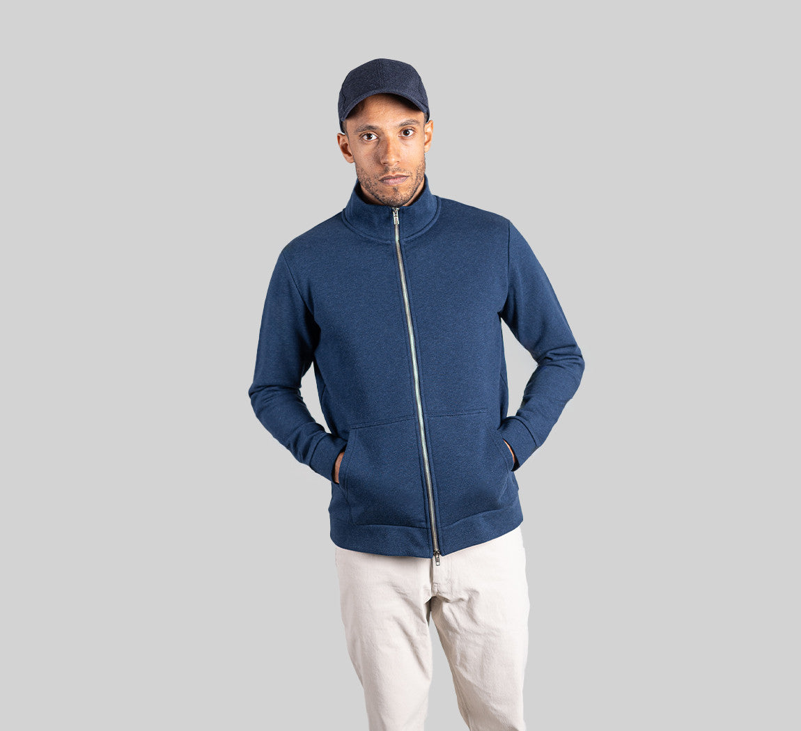 ESSENTIAL MERINO JACKET Bleu Chic