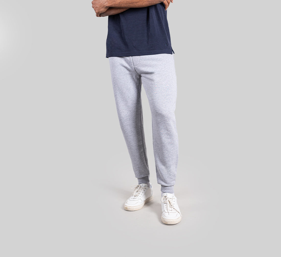 ESSENTIAL MERINO JOGGERS Gris Clair