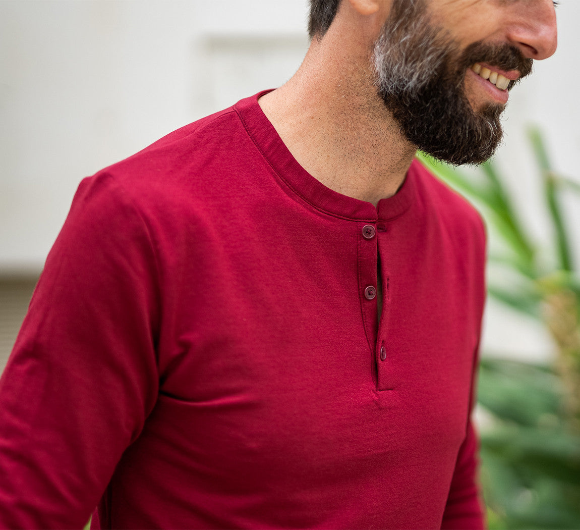 EVOLUTION MERINO HENLEY Bordeaux