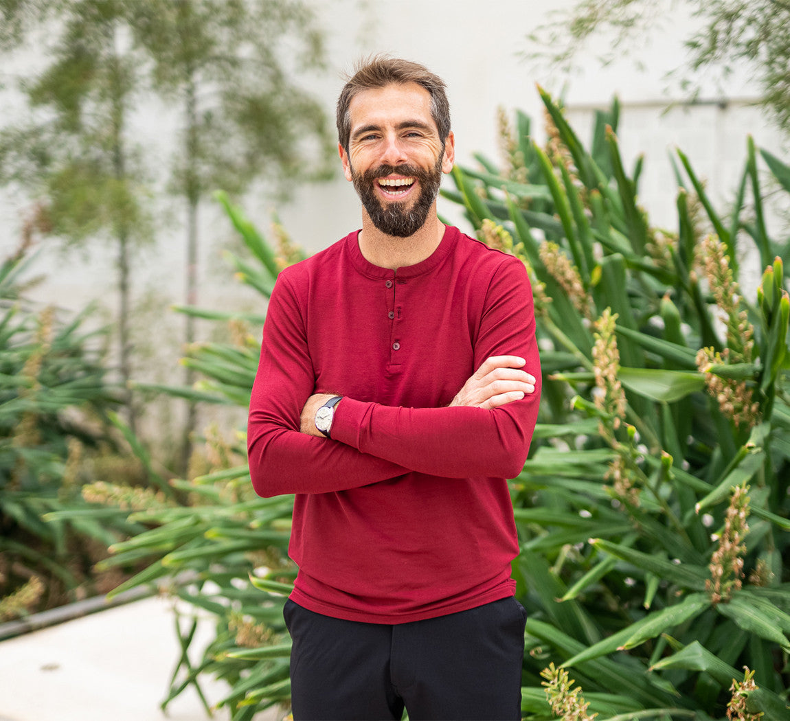 EVOLUTION MERINO HENLEY Bordeaux