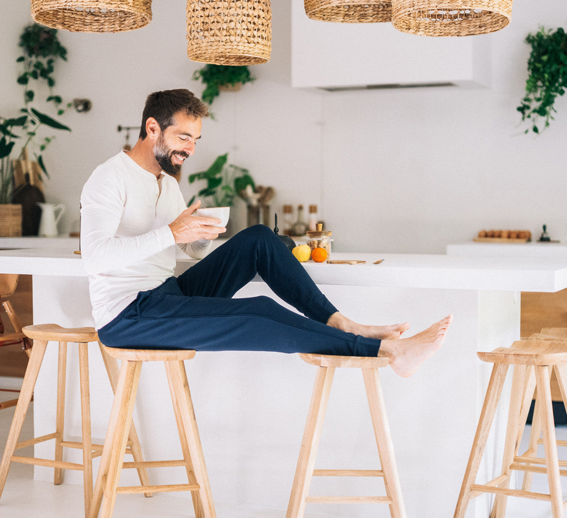 EVOLUTION MERINO JOGGERS Bleu Chic