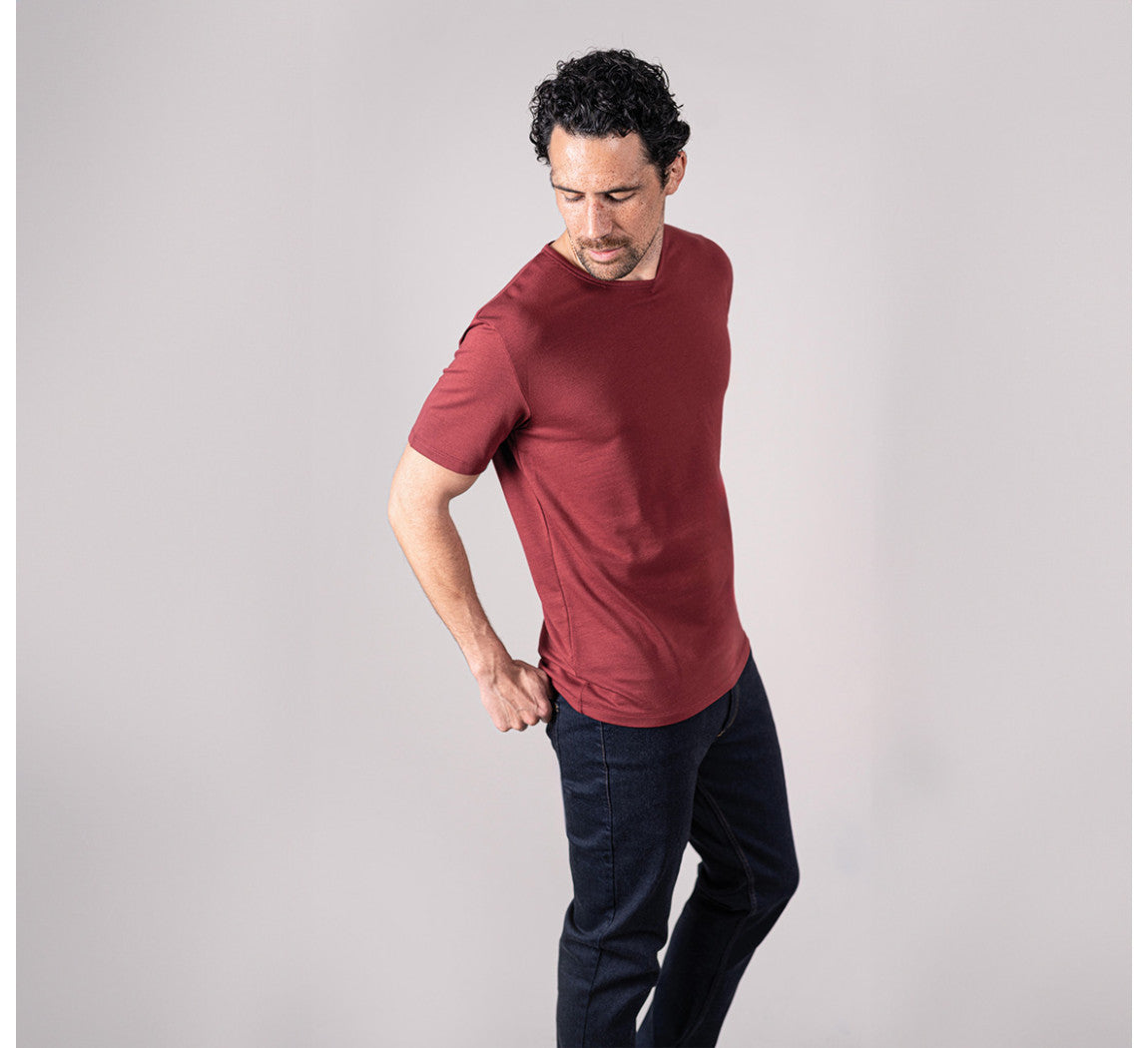 EVOLUTION MERINO T-SHIRT Bordeaux