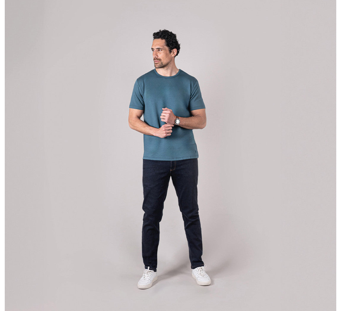 EVOLUTION MERINO T-SHIRT Bleu Petrole