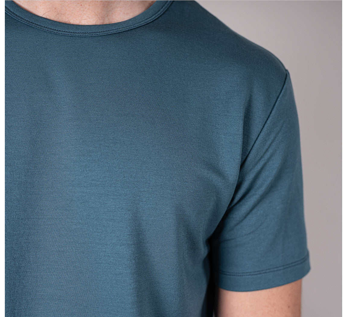 EVOLUTION MERINO T-SHIRT Bleu Petrole