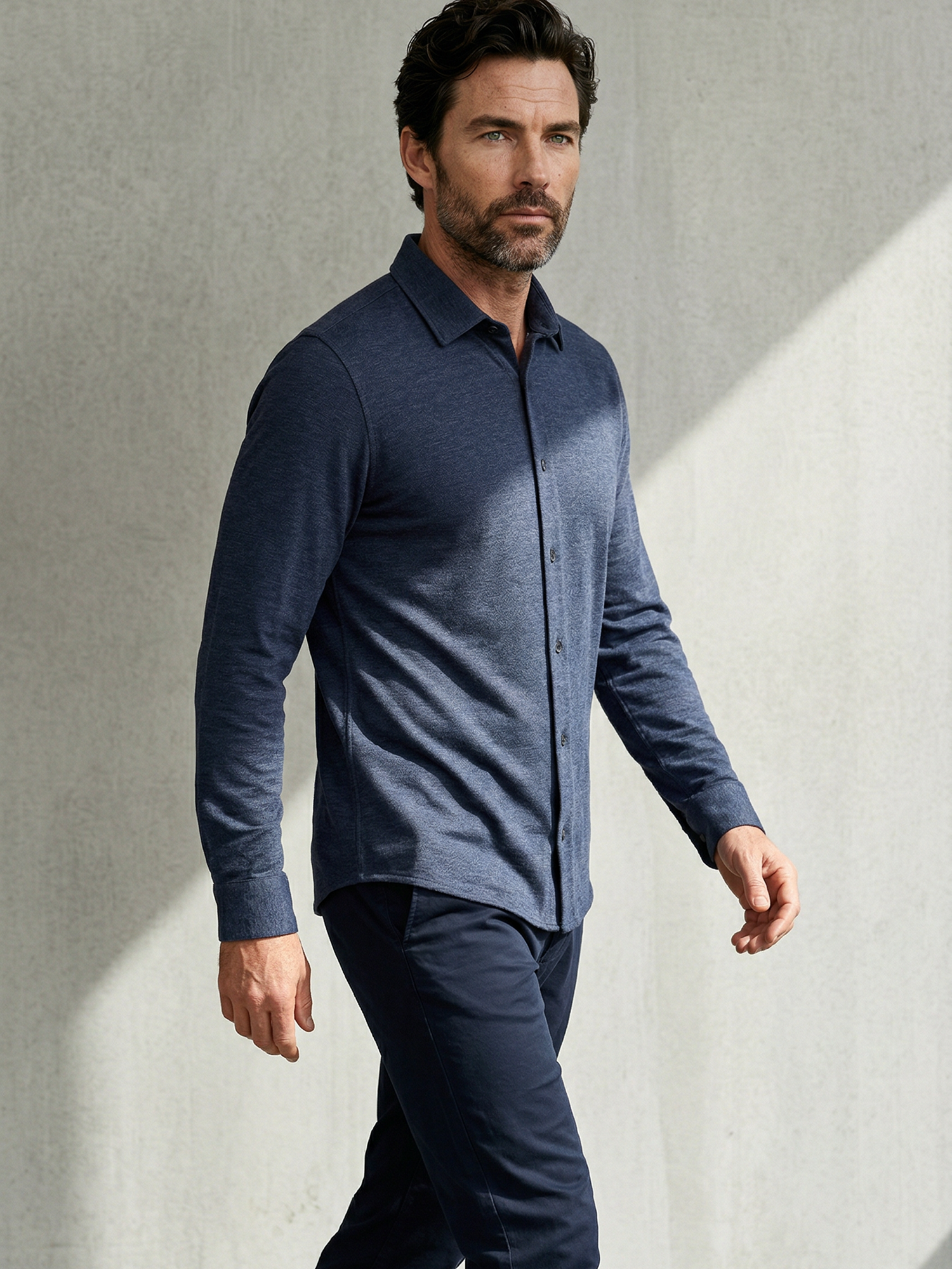 PURE MERINO T-SHIRT Bleu chic