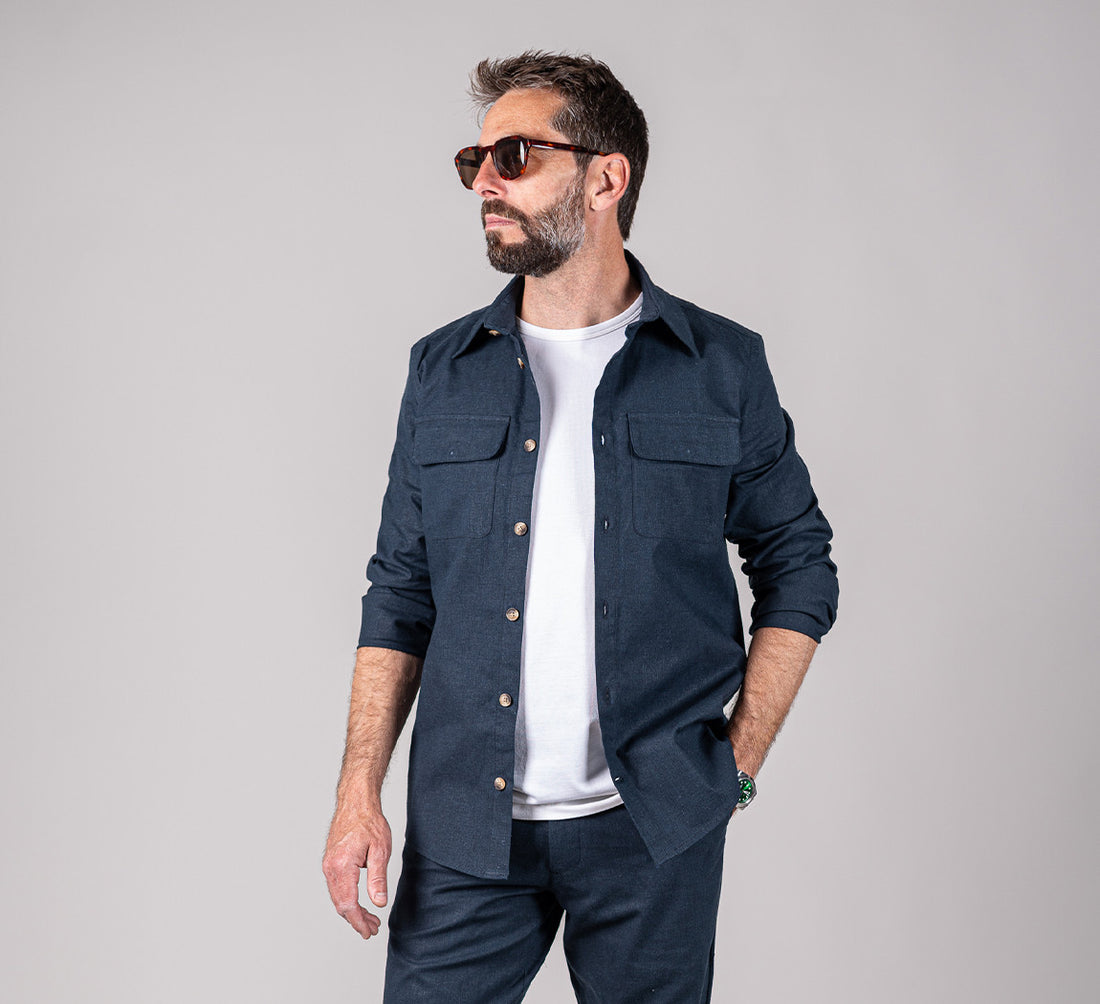 HEMP SHIRT Bleu Chic