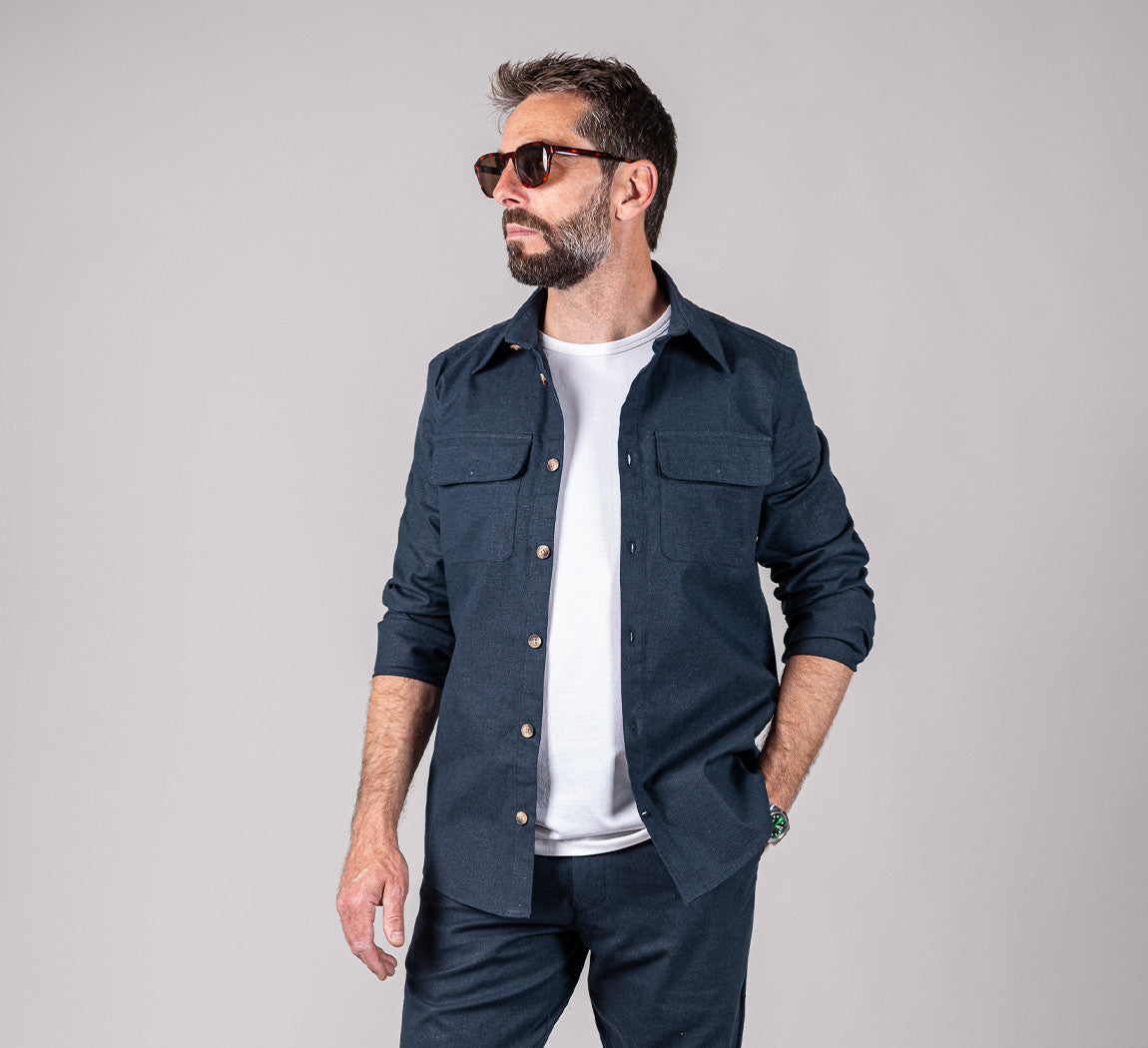 HEMP SHIRT Bleu Chic